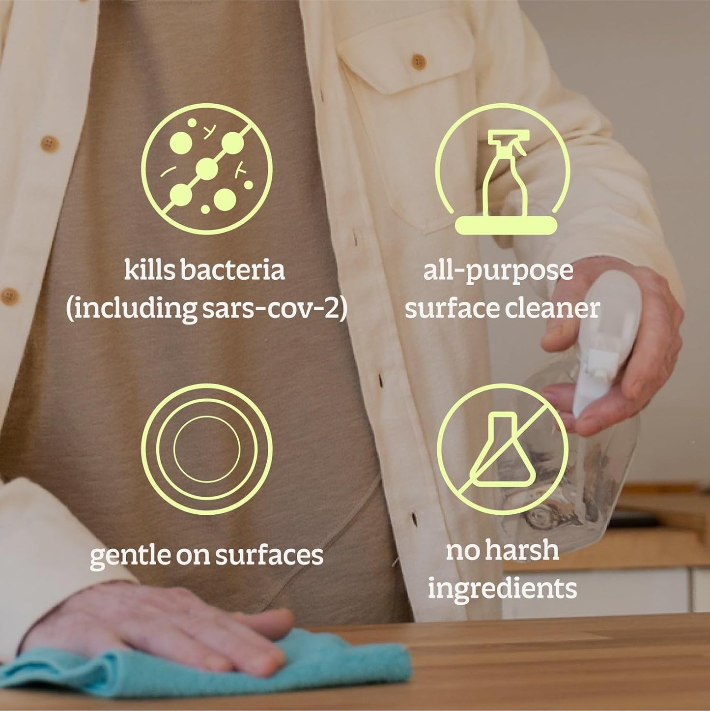 BRIOTECH Sanitizer Disinfectant Hypochlorous Spray, Kill 99.99% of Viruses & Bacteria, Control Mold, Eliminate Odor, Gentle for Nursery & Play Rooms, Food Contact Surface Sanitizer, 32 fl oz (12 Pack)