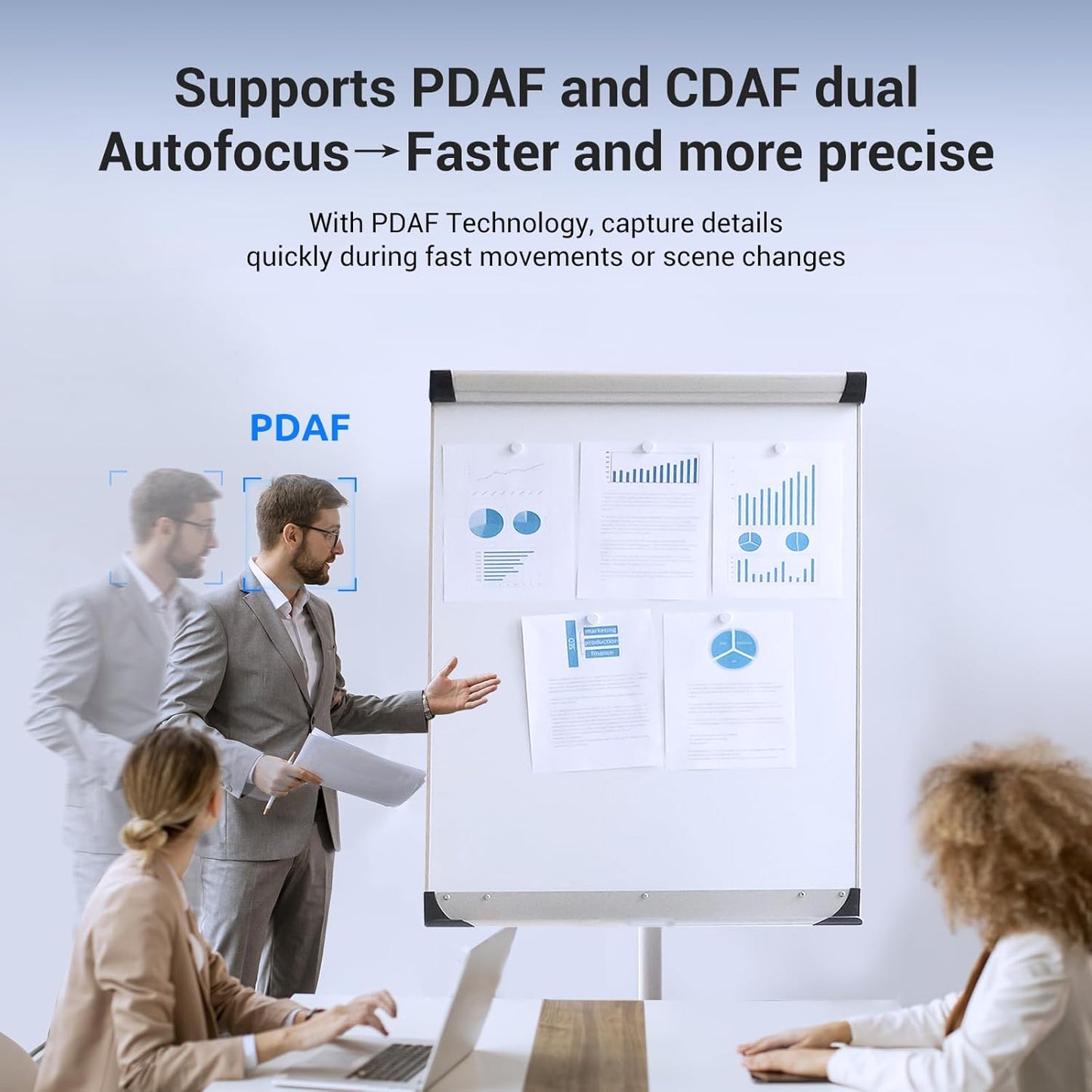 N newline 4K Webcam for PC, PDAF/CDAF Autofocus, 1080P@60FPS, 79° FOV, Auto Light Correction, 2 Noise Reduction Mics, Privacy Cover, USB-A, Streaming Camera for Skype, Teams, Online Meeting, NewEye 62