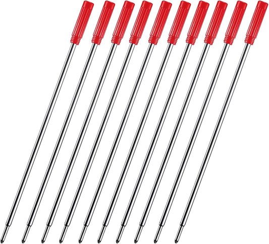MengRan 4.5'' Ballpoint Ink Pen Refills for Twist Pens,1mm Medium Tip, (10 Pcs Red Ink)