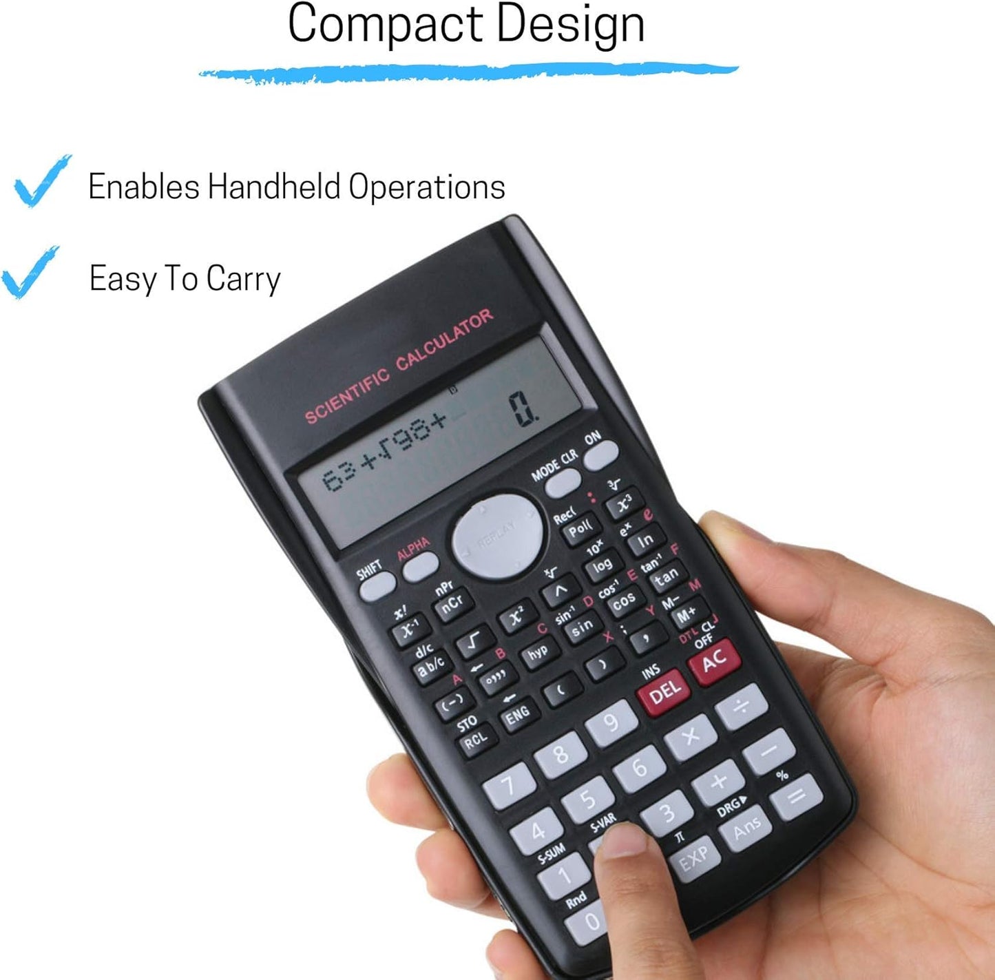 Mr. Pen Scientific 2 Line Calculator - Fraction & College Math Calculator for Students & Engineers, Back to School Supplies