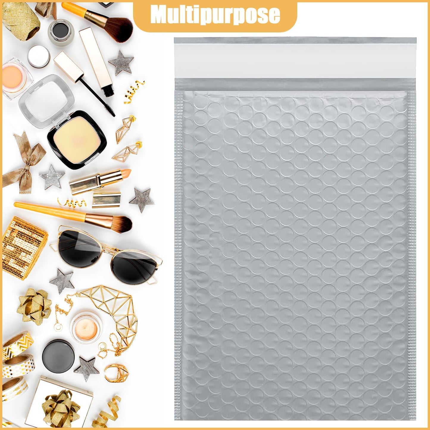 14.25in x 19in Bubble Mailer, Gray Poly Mailer, Padded Envelope, Shipping Envelope, Waterproof, Self-Sealing, For Small Business, Shipping, Mailing, Boutique Packaging(10PCS)