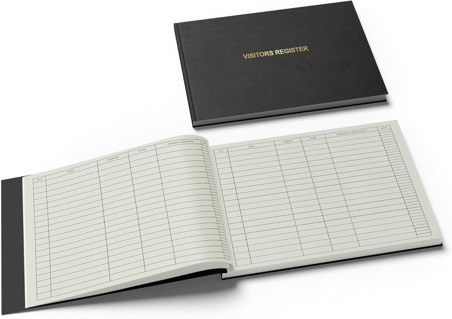 Officewerks Visitors Register & Guest Book, 120 Pages, 8 7/8" X 7", Black Hardbound Cover, Durable Smyth Sewn Binding