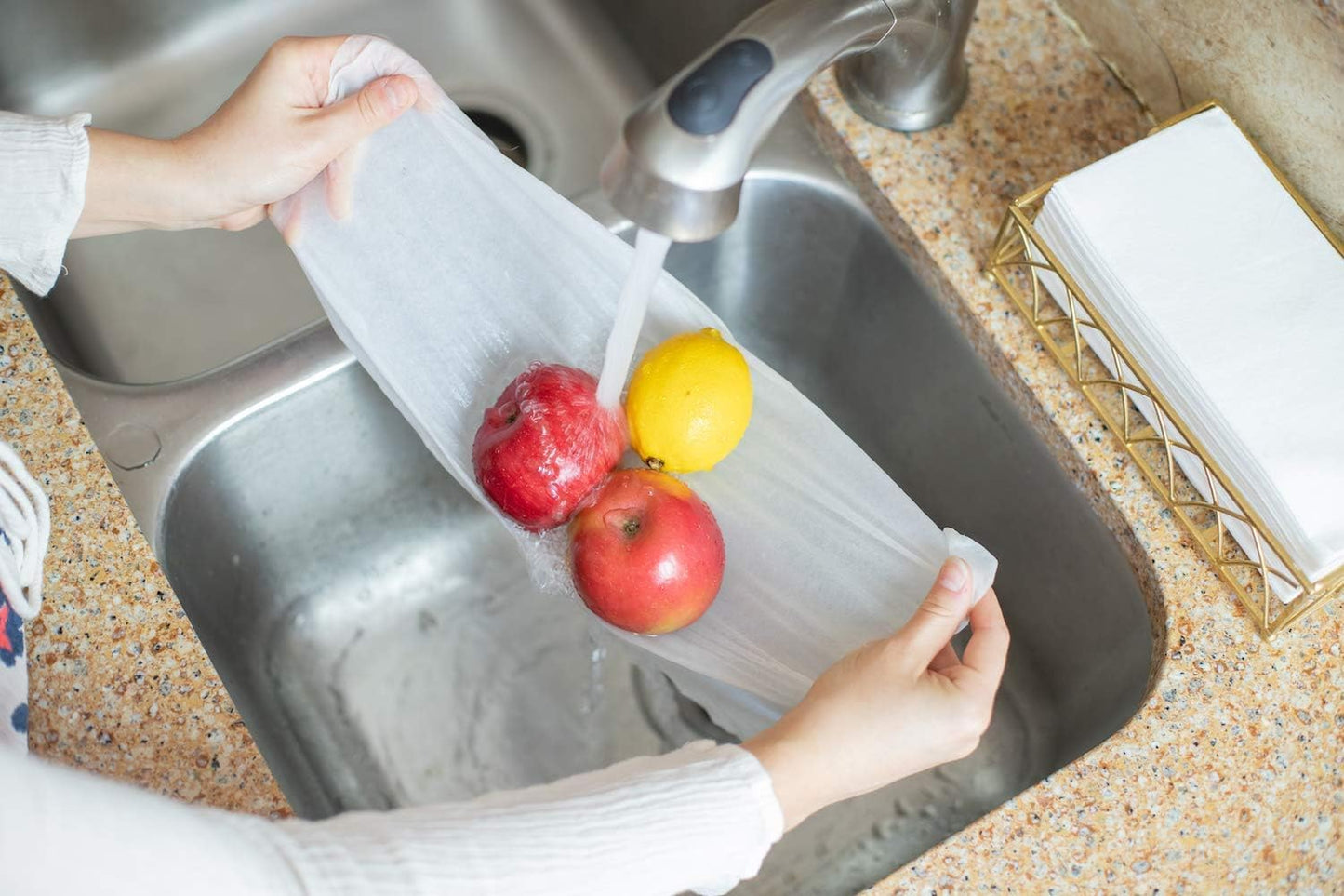 100 Paper Towels Cloth-Like Hand Tissue Paper Napkins, Disposable Hand Towels for Bathroom Guests, Disposable Face Towel for Guest, Washcloths or Dinner Napkin, Made in USA, White