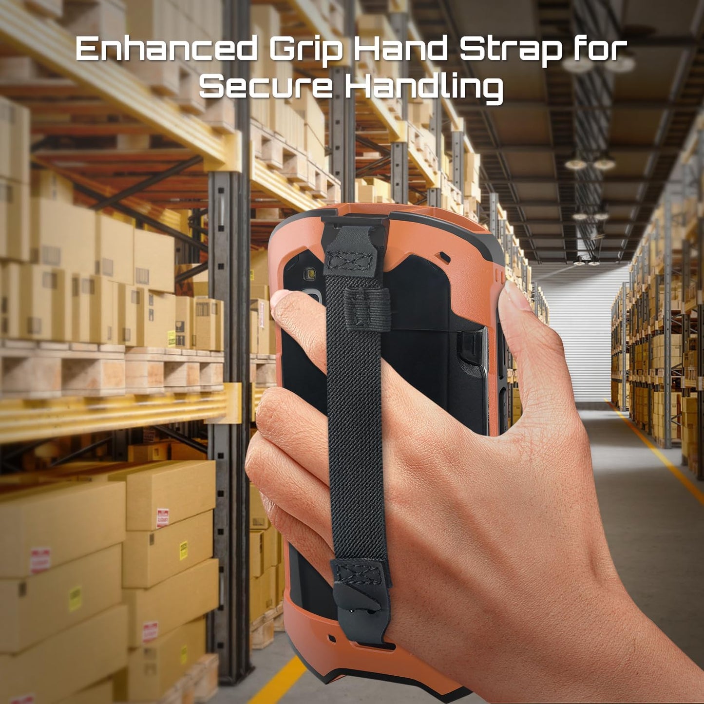 TC51 TC52 TC56 TC57 TC510K Case with Hand Strap - Protective & Ergonomic for Zebra Handheld Barcode Scanners SG-TC5X-EXO1-01 SG-TC5X-EXONHS-01 (Orange)