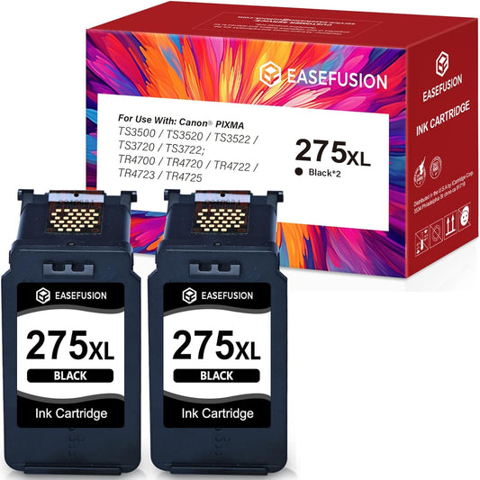 PG-275XL Replacement for Canon Ink 275 PG-275 275XL Black Ink Cartridge Compatible with PIXMA TR4720 TS3522 TR4700 TS3722 TS3500 TR4722 TS3720 TS3520 Printer (2 Black)