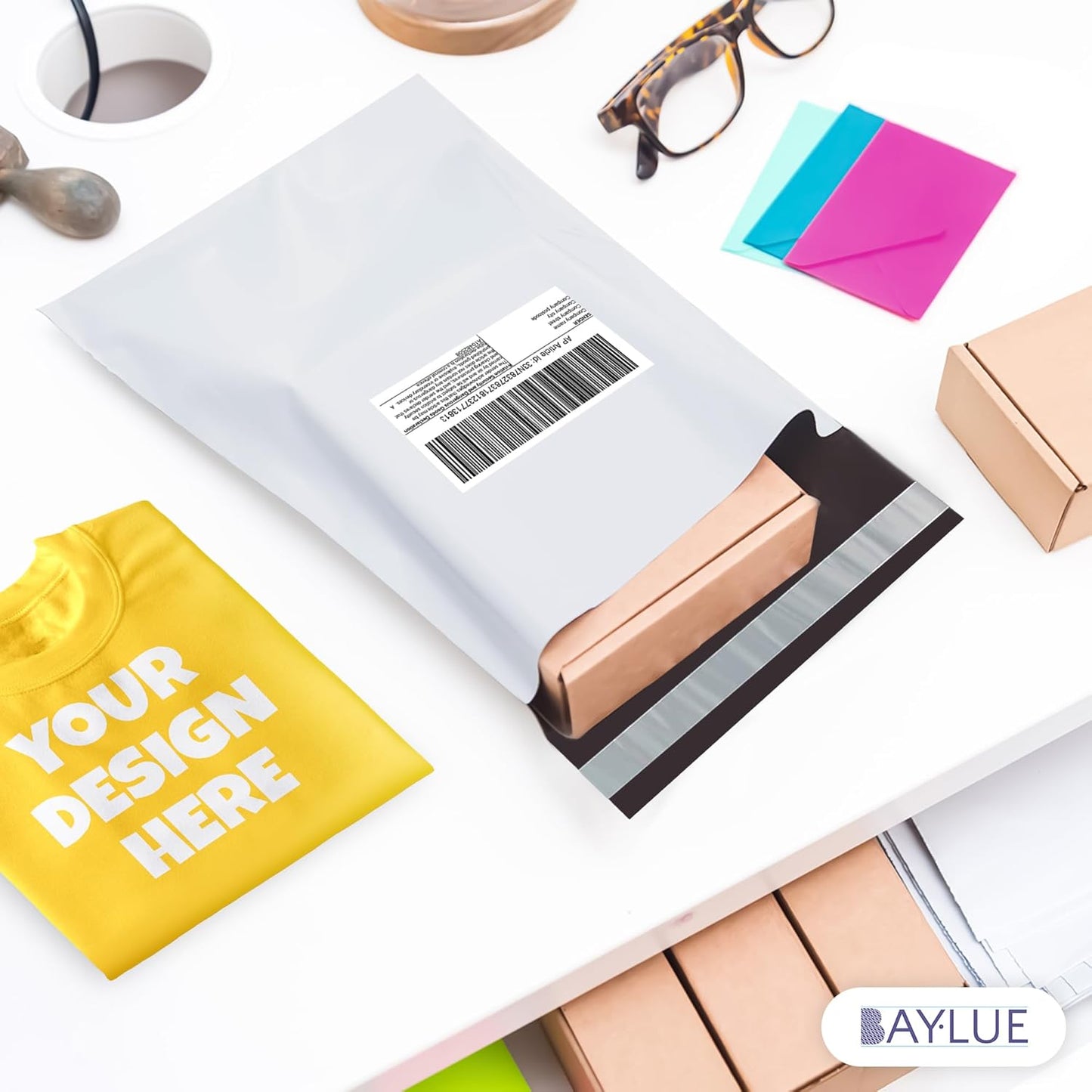 White Large Poly Mailers 19x24 Inch | Strong Adhesive Self-Seal Mailer Bags | Tear, Tamper, Water Resistant Shipping Envelopes | Thick Strong polymailer Bags XL Clothing Shipping Bags | 100 Pcs Bulk