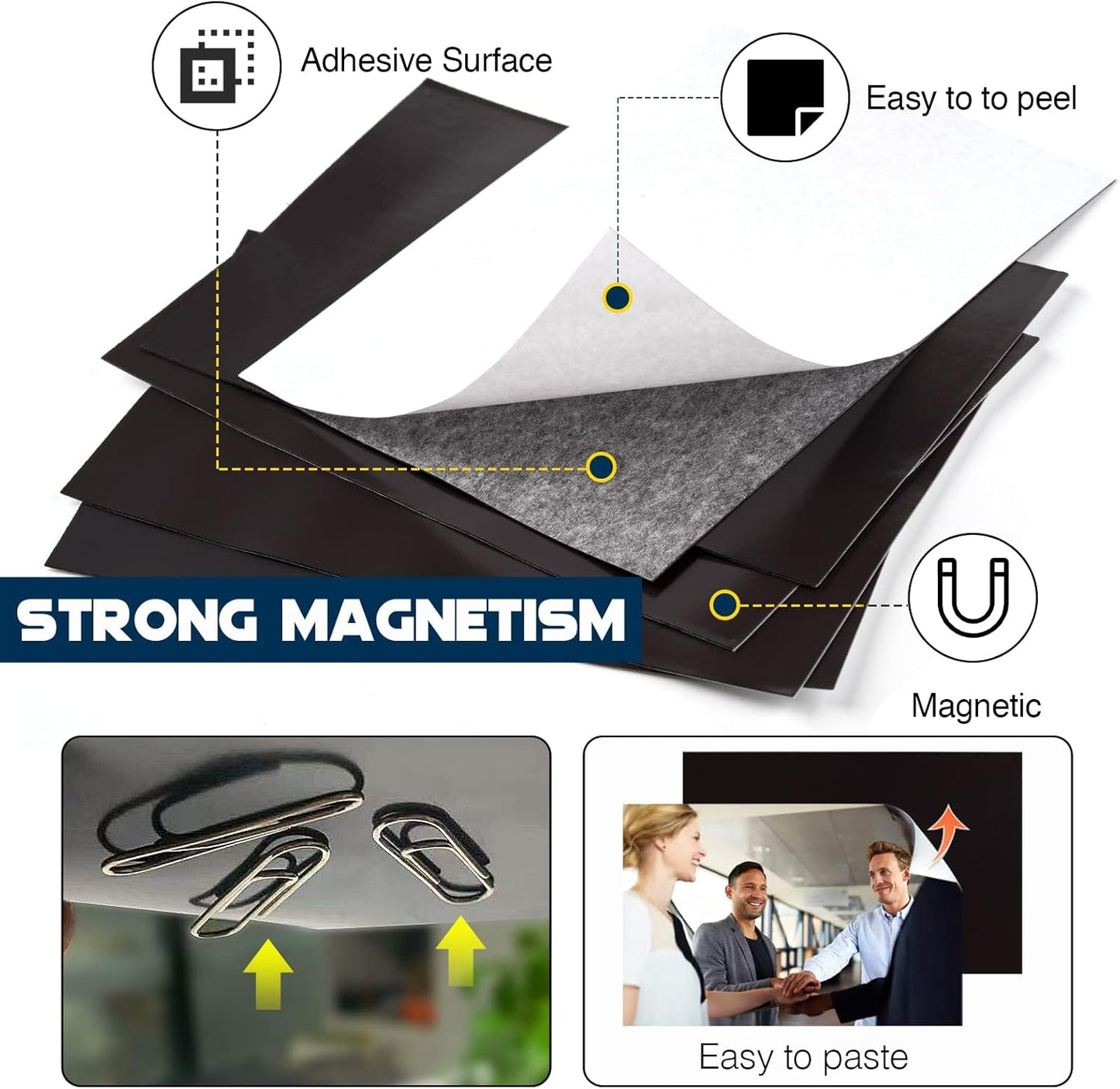 Magnet Sheets with Adhesive Backing for 4x6 Pictures(Bulk Pack of 96 Pieces),Adhesive Photo Magnets for Home/Classroom/Office,Flexible Magnets for Refrigerator