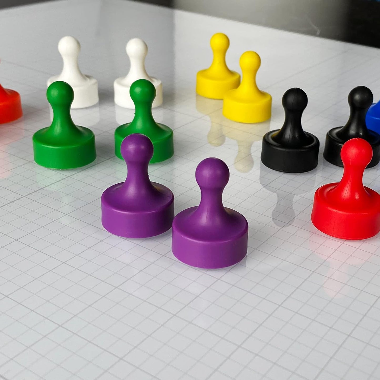 GLASSBOARD STUDIO Powerful Neodymium Magnets, Pawn-Shaped - Strong Fridge/Refrigerator and Whiteboard Magnet, Ideal for Office, Kitchen, Crafts - Rare Earth, Heavy Duty (2, Green)