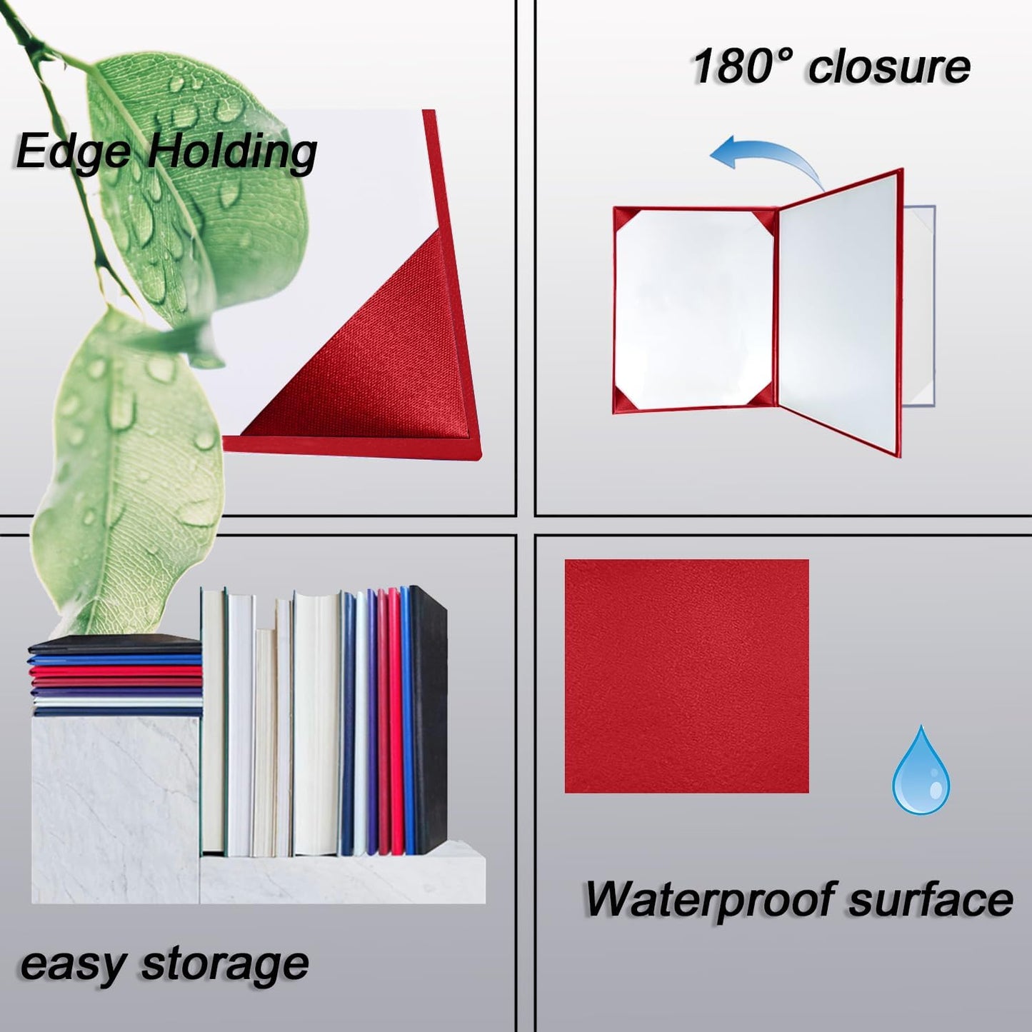 Certificate Holders 8.5"x11" Graduation Diploma Cover Document Leather Folders,Red-100 Pack