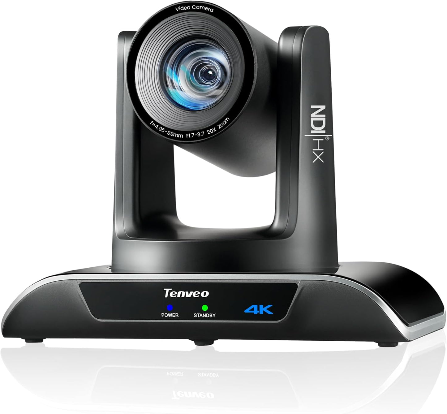 Tenveo 4K NDI PTZ Camera AI Humanoid & Face Auto-Tracking, HDMI/LAN/USB3.0 PoE PTZ Camera 20X Optical Zoom IP Live Streaming, for Church Services Worship Video Conference Live Streaming YouTube OBS