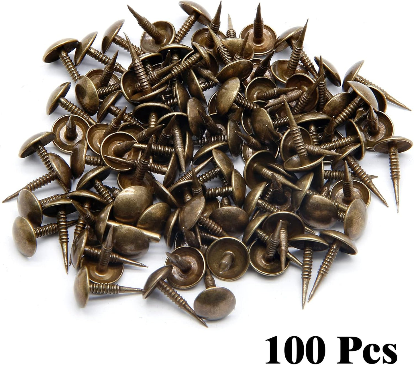 Piutouyar Bronze Upholstery Tacks, Decorative Tack, Furniture Tacks Pins 8mm x 15mm / 0.31 Inch x 0.6 Inch, Upholstery Nails for Sofa, Door, Jewelry Box(100Pcs)