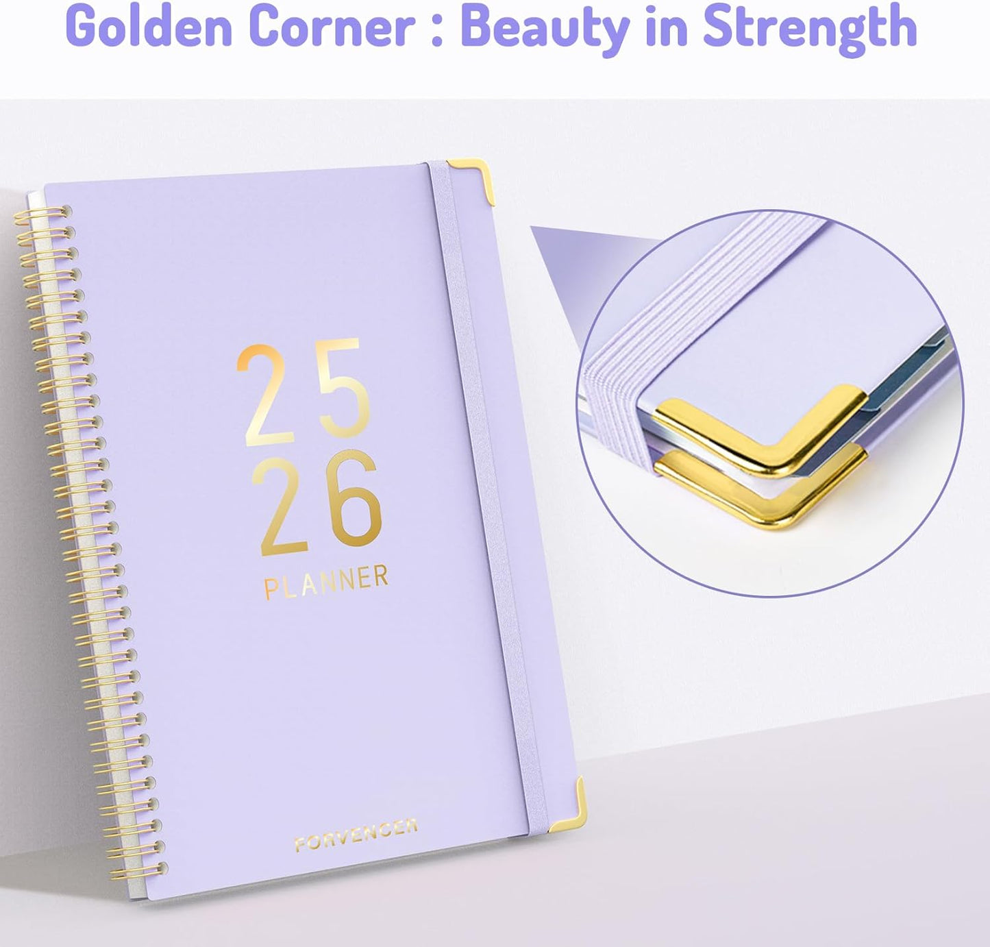 Jul 2025 - Dec 2026 Planner, Forvencer Academic Planner 2025-2026, 18 Month Daily Planner, 8.5" x 11", Weekly & Monthly Agenda Book, Hardcover Calendar Book, School Supplies for Student Teacher, Purple