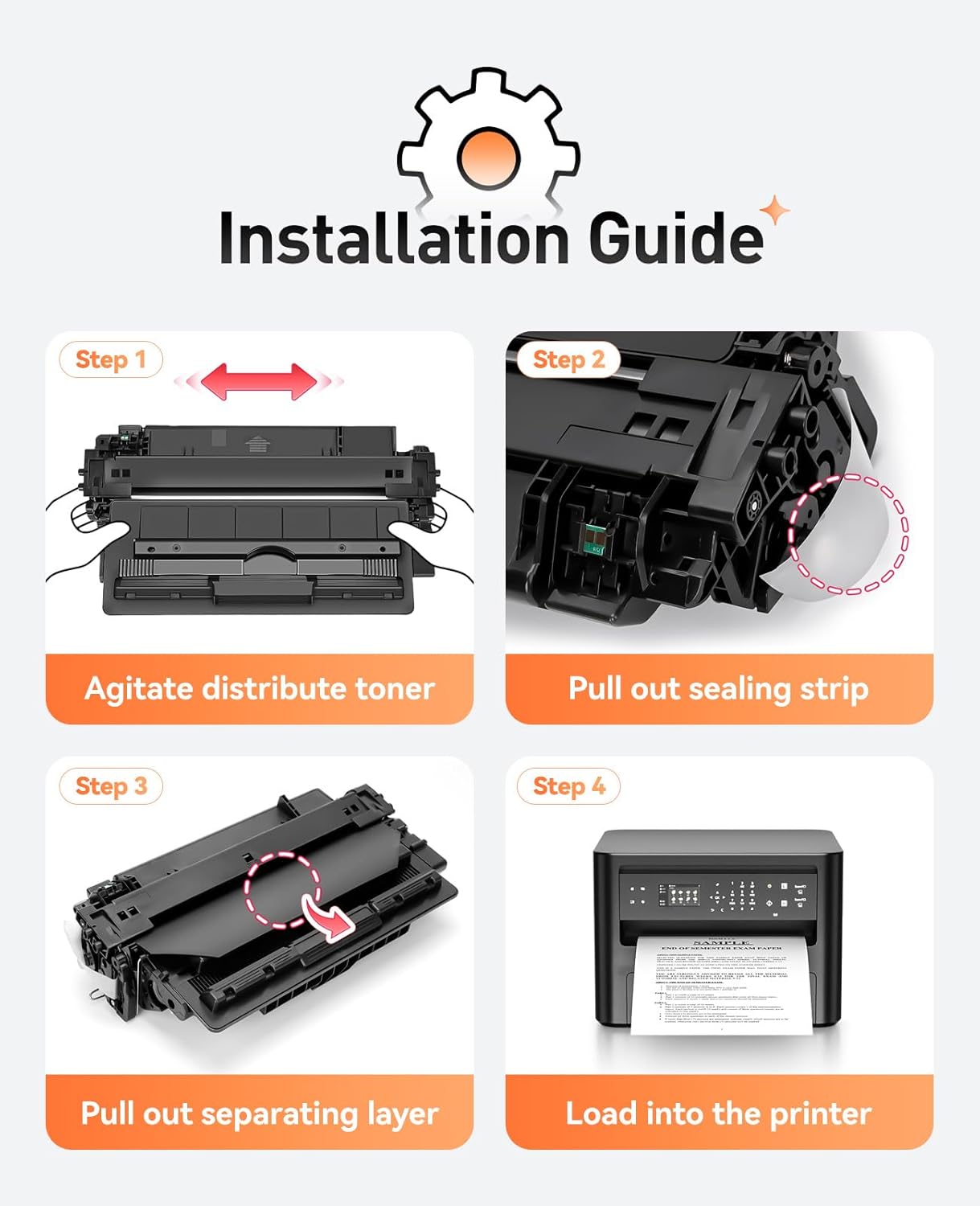 55A Black Toner Cartridge 2-Pack Replacement for HP 55A CE255A 55X CE255X Compatible HP Laserjet Enterprise 500 MFP M525dn M525f Flow M525c P3015d P3015dn P3015n P3015x M521dn M525 P3015 M521 Printer