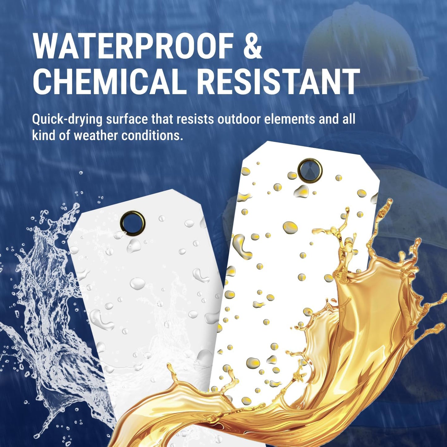 Tags 4 Less 15 Mil Waterproof Plastic Tags, Pack of 100 – 3” x 6” Heavy Duty Plastic Tags for Labeling, Outdoor Tagging, Equipment Labeling, Luggage, Valves & More (Light Blue)