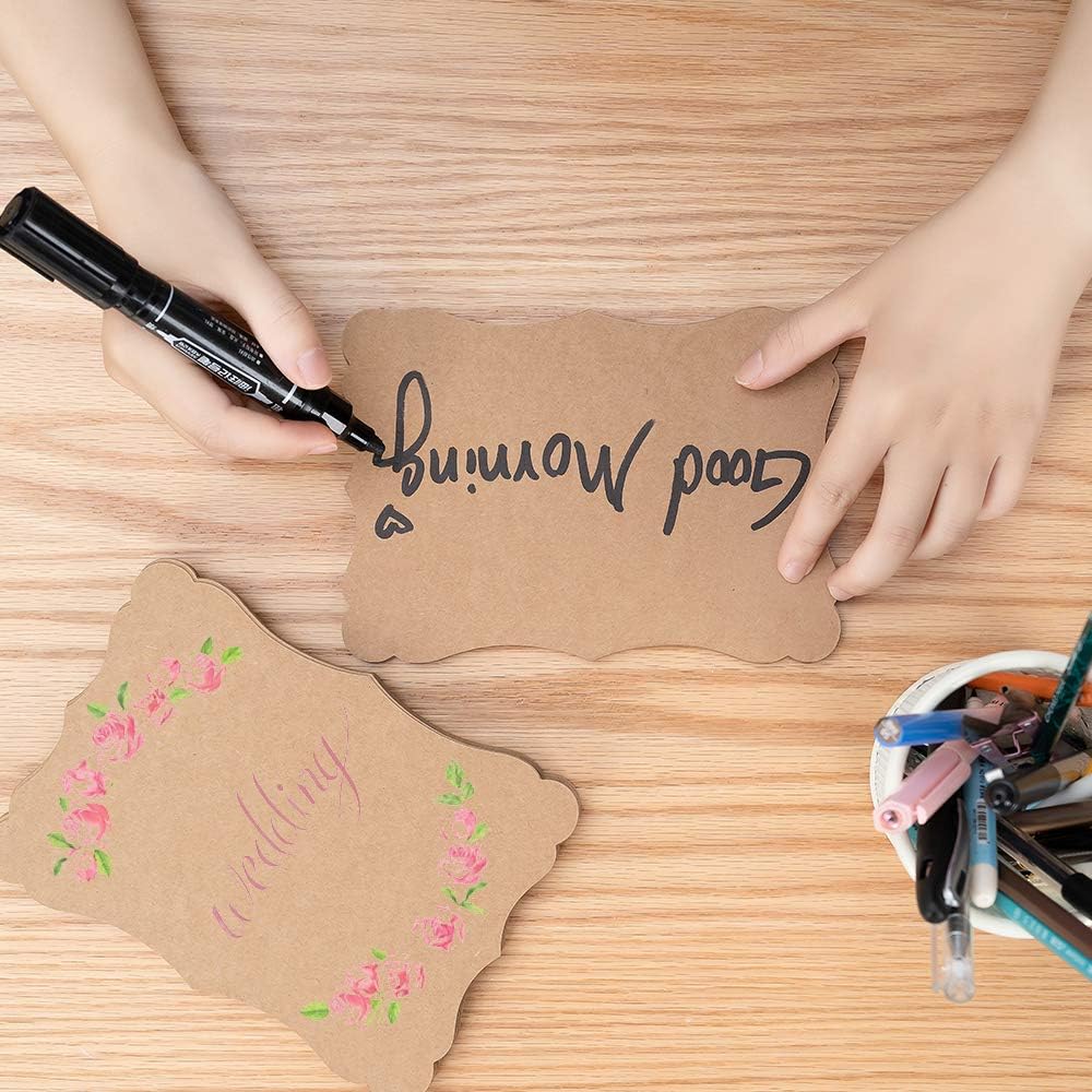 50 Pack Blank Kraft Cards Cardstock Thick Paper Brown Greeting Cards for DIY Gift Card Menus, Baby Shower and Wedding Invitations (Kraft Color, 4x6IN)