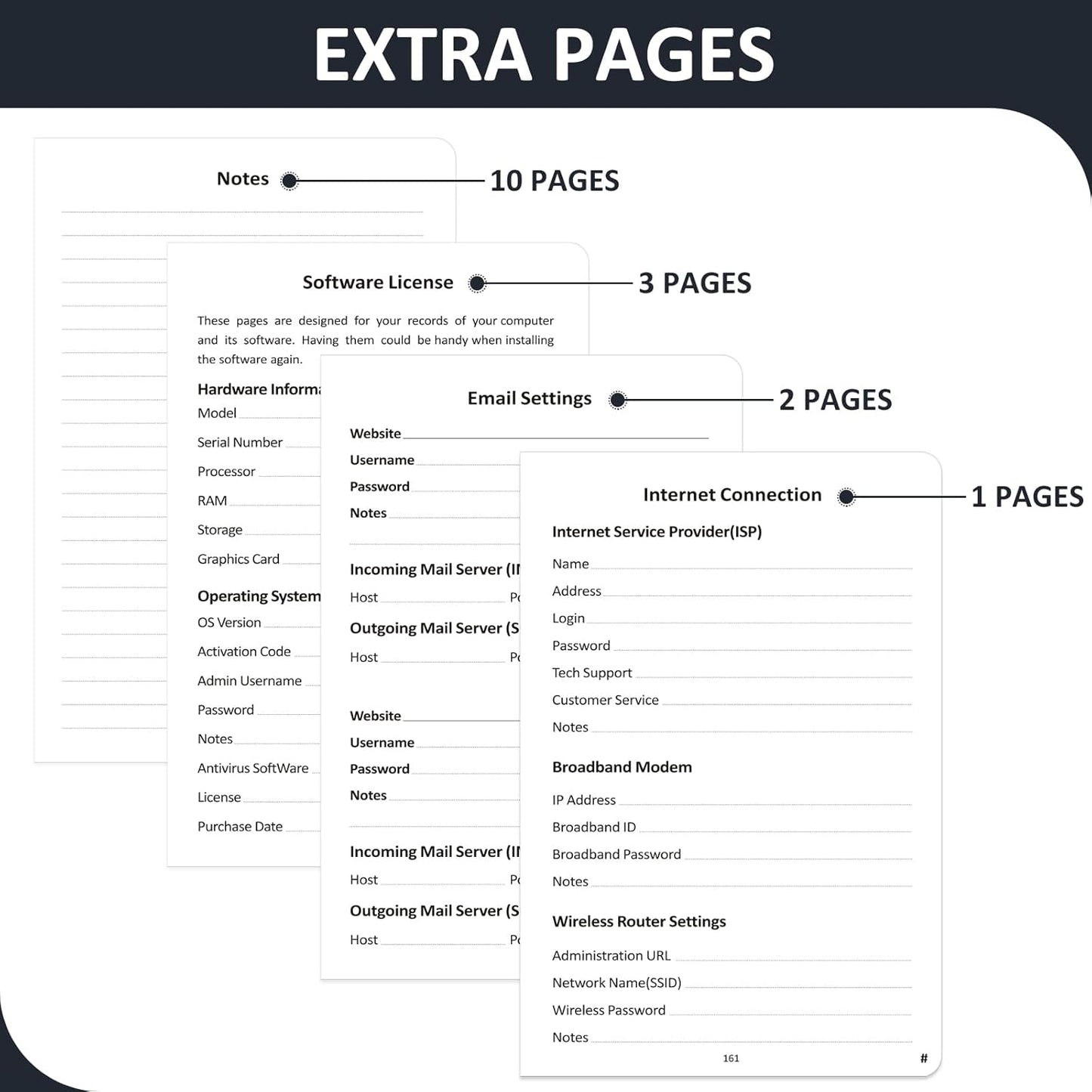 Password Book with Individual Alphabetical Tabs Laminated, Large Print Password Keeper Book for Seniors, A5 Hardcover Internet Password Log Book to Record Website Login Details - Black