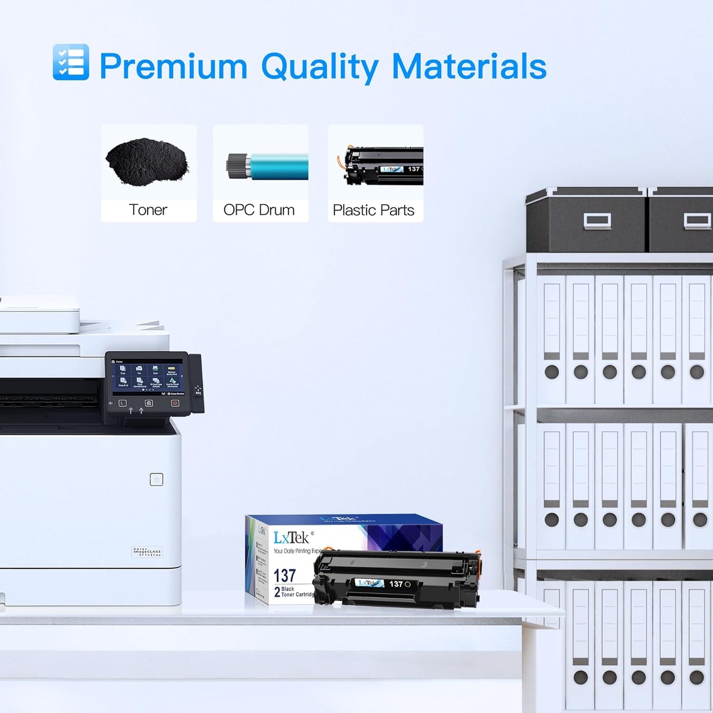 LxTek Compatible Toner Cartridge Replacement for Canon 137 Black Toner Cartridge 137 CRG137 to Use with Imageclass D570 MF232w MF242dw MF240 MF230 MF216n MF236n(2 Pack, 137 Black)