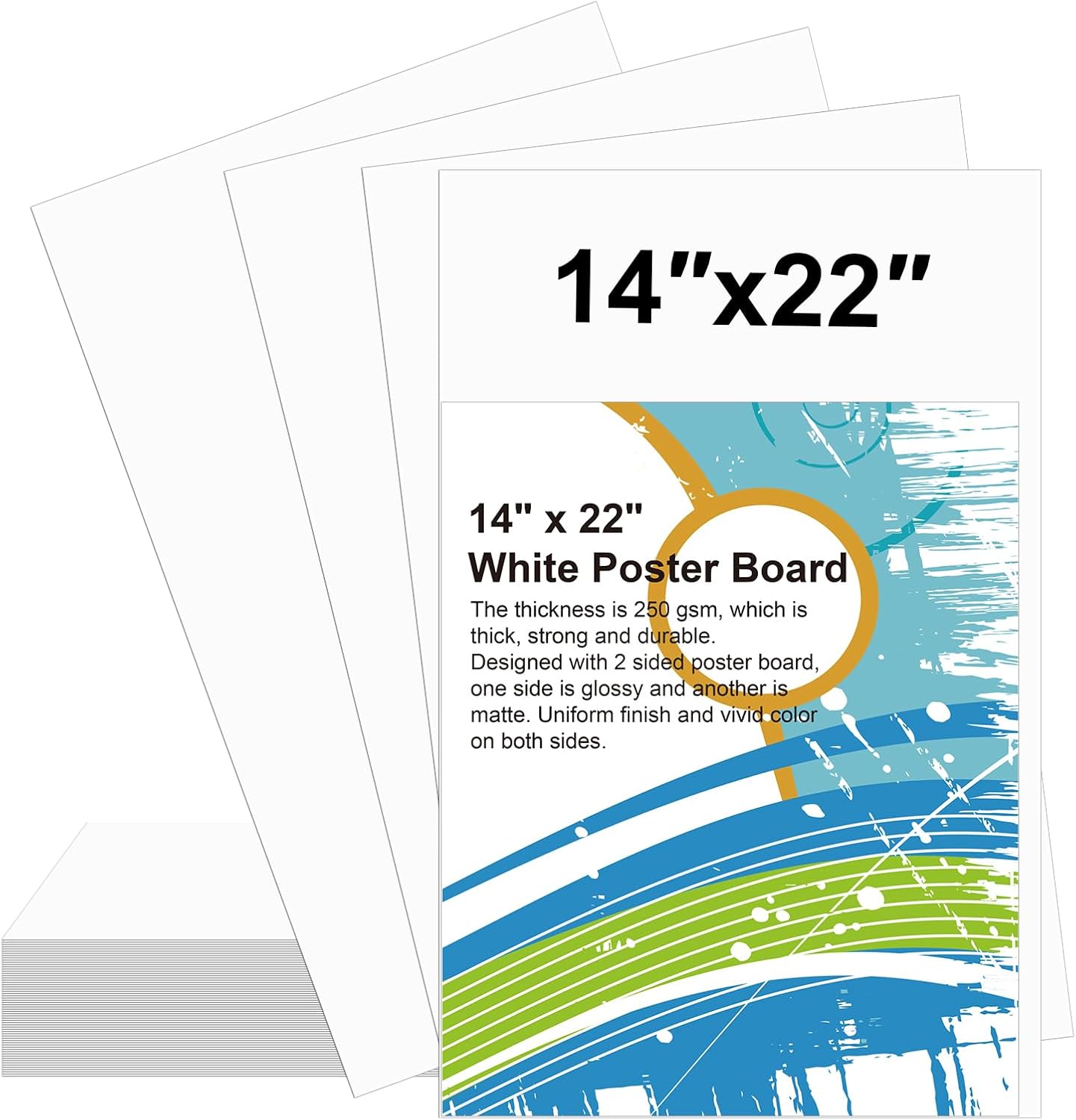 18 Pcs 14" x 22" Poster Board White Poster Board Paper Bulk 250 GSM Thickness Vision Boards Smart for Drawing School Arts Craft Projects Presentations Scrapbooking Blank Graphic Display