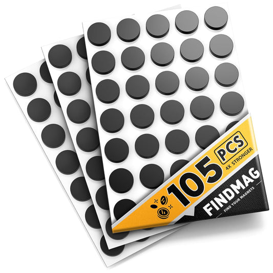 105 Pcs Round Magnets with Adhesive Backing, Flexible Self Adhesive Magnets for Crafts, Small Sticky Magnetic Dots for Hanging & Organizing Light Objects, Magnets for Whiteboard, Fridge, DIY