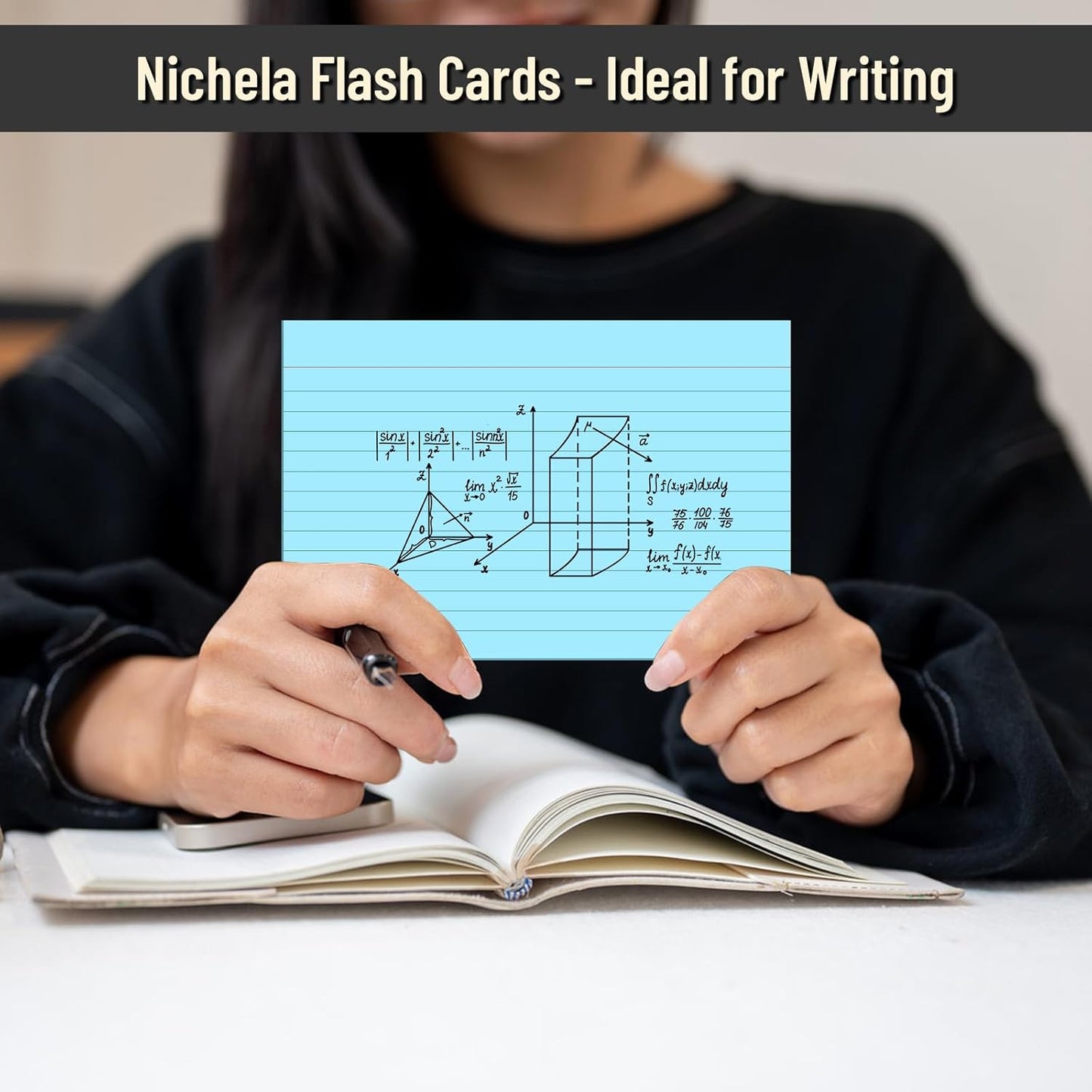 200 Pcs Index Cards 4 x 6 Inch Ruled Blue Index Cards, College Ruled Flash Cards for School, College, Office and Home Organization, Durable Study To Do List Note Cards with Ruled Lines, 5 Pack of 40