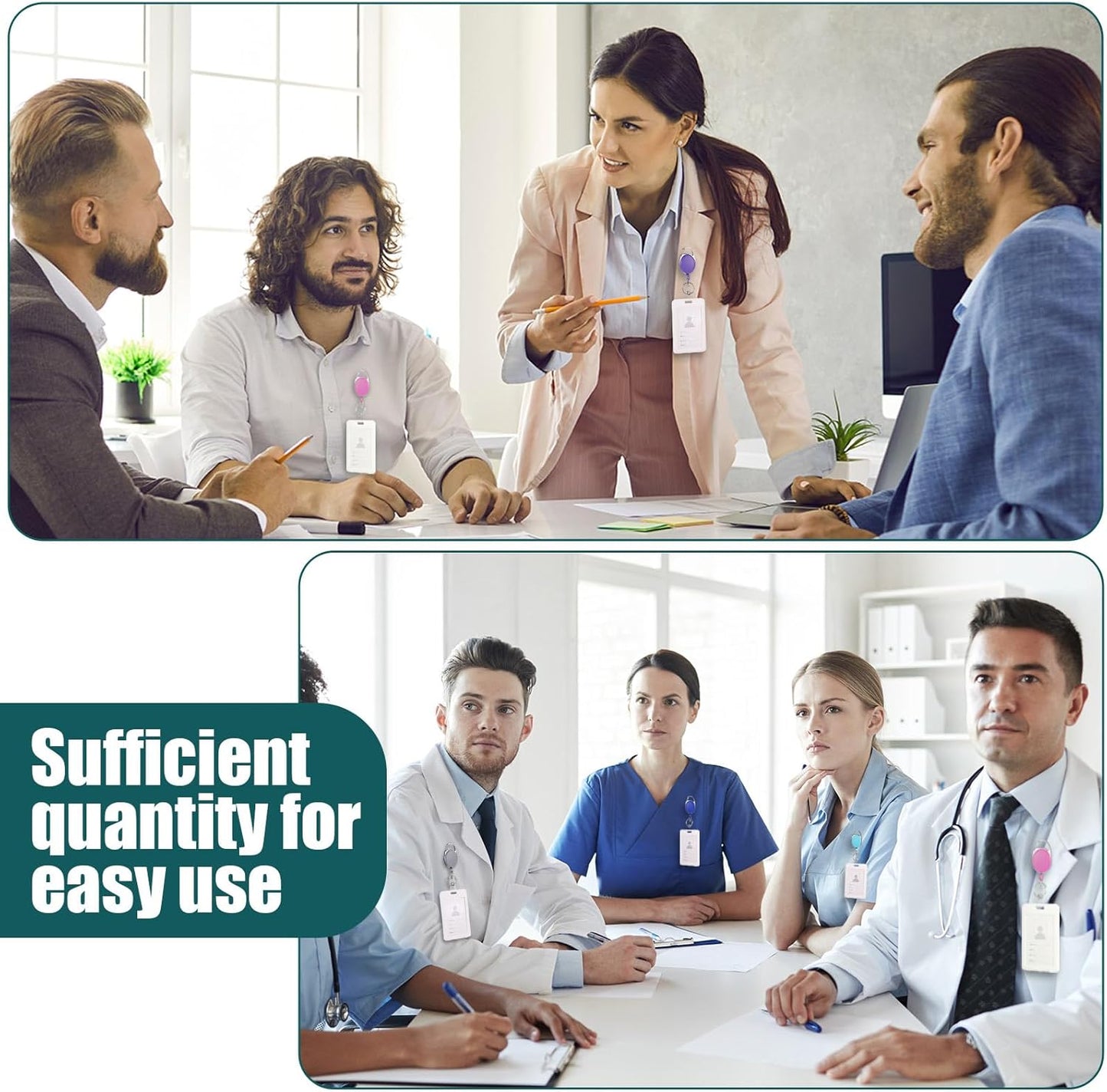 Honoson 50 Pcs Heavy Duty Retractable Badge Reels Batch ID Badge Holder Retractable Clip Bulk Key Holder with Ring for Office Worker Employee, Doctor Nurse Gifts (Multi Bright Color)