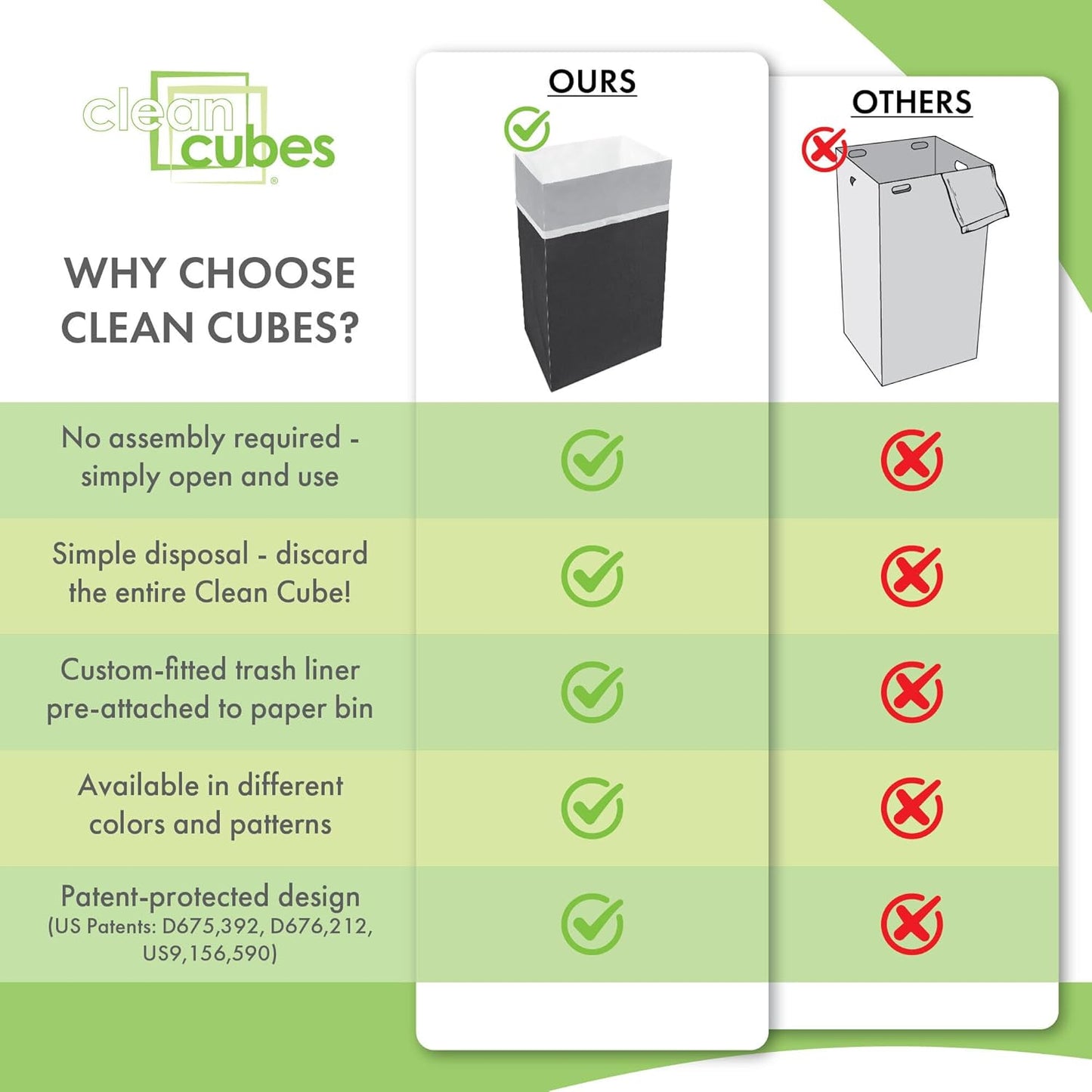 | 30 Gallon Disposable Trash Cans (3-Pack) with Fitted Trash Bags - Reusable Garbage and Recycling Bins for Parties, Events, and More (Black - 30” Height x 17” Width x 14” Depth)