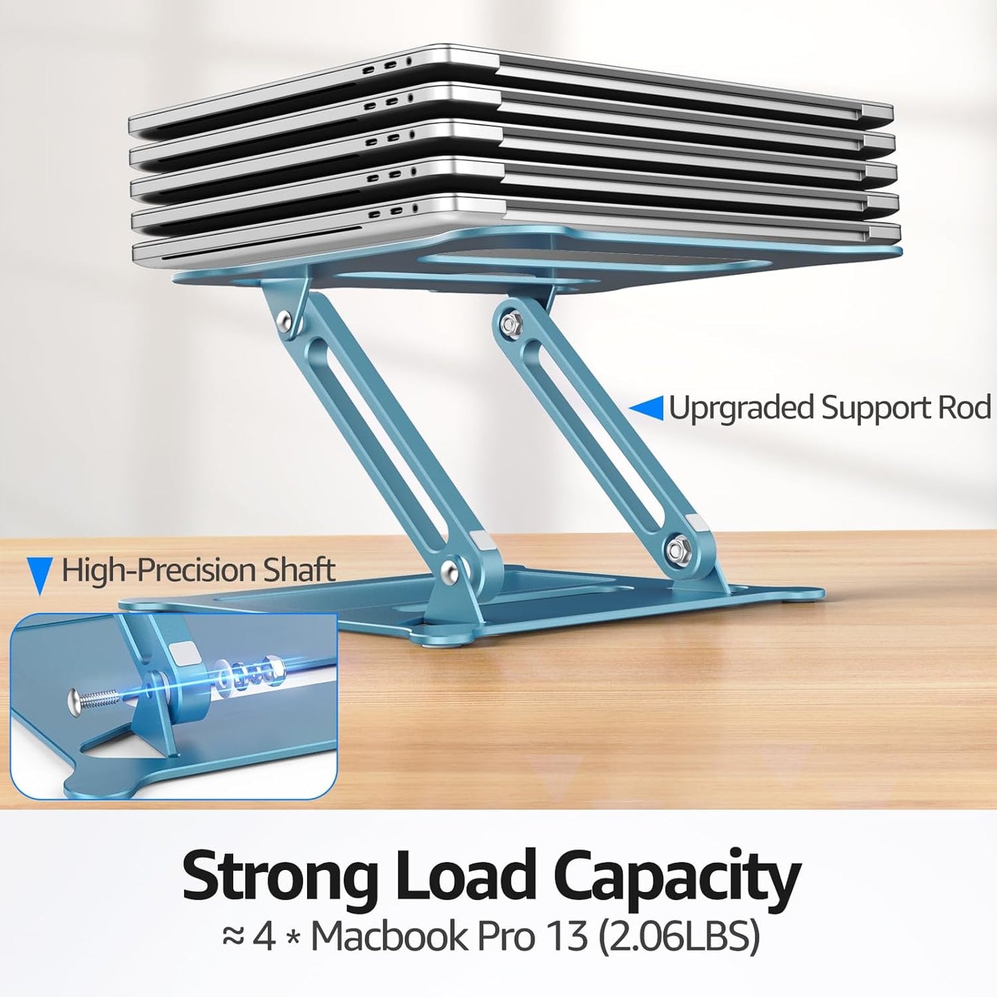 Urmust Laptop Notebook Stand Holder Adjustable Ultrabook Stand Riser Portable Compatible with MacBook Air Pro HP Dell XPS Lenovo All laptops 10-15.6"(Blue)