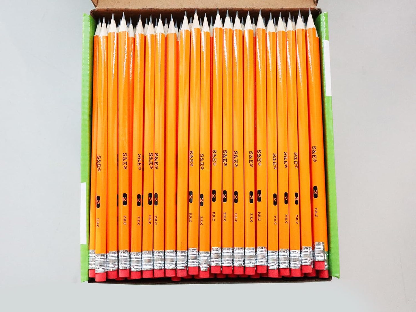 S & E TEACHER'S EDITION Woodcased #2 Pencils, Pre-sharpened, HB Lead Bulk Box, Pencils No. 2, Yellow, with Erasers, Back to school, 200 Pcs