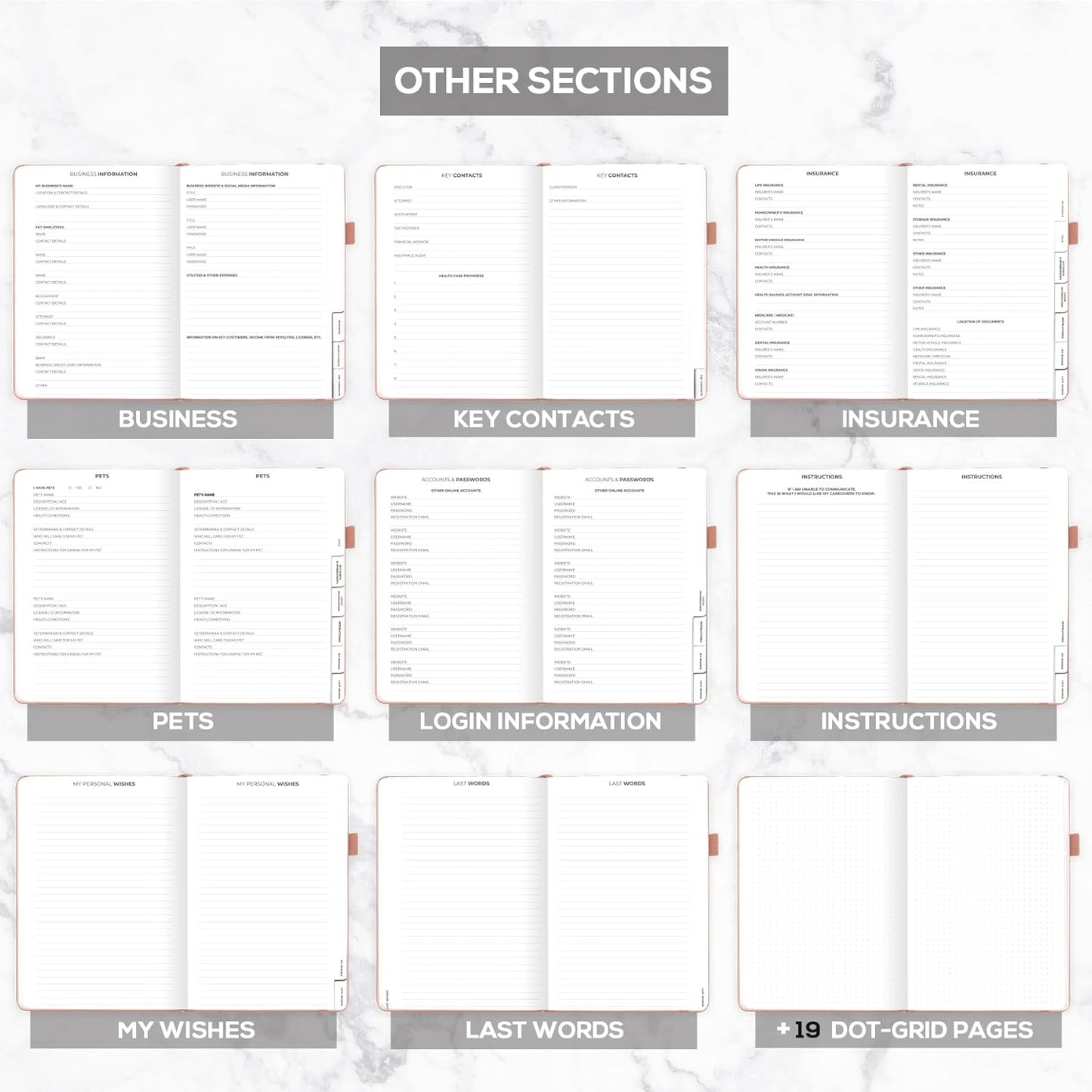 Clever Fox End of Life Planner – Final Arrangements Organizer for Beneficiary, Will Preparation, Last Wishes & Funeral Planning, A4 (Rose Gold)