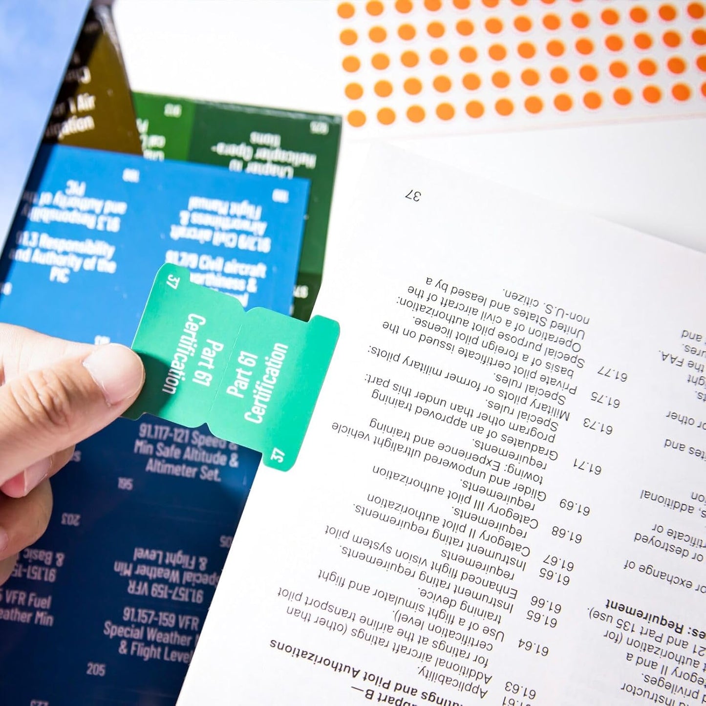 FAR/AIM 2024 Tabs, Color-Coded and Laminated Index Tabs for Private Pilot's License, FAA VFR, 90 Pre-Printed and 10 Blank Tabs (Book Not Included)