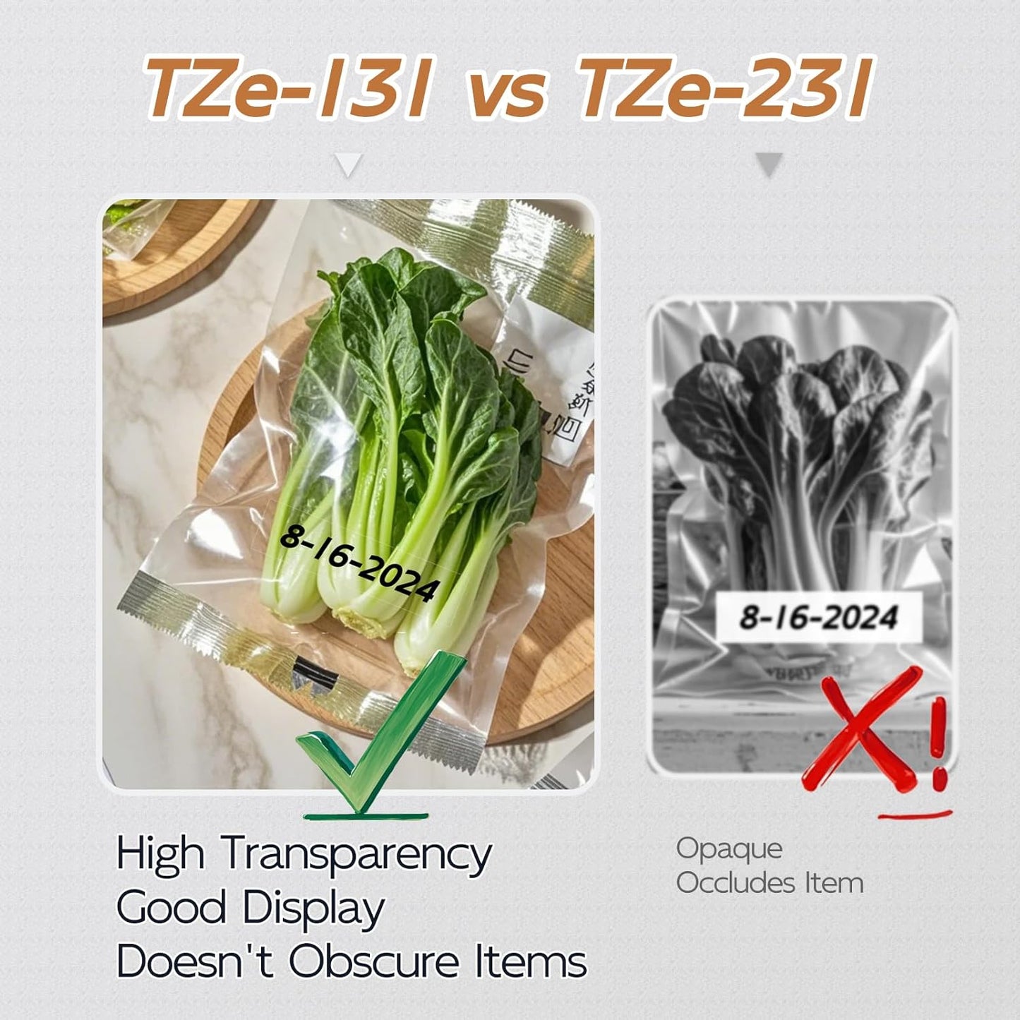 UNOKA Replace for Brother P-Touch Label Tape Clear 12mm 0.47 Laminated TZe-131, TZe TZ Label Maker Refills Black on Transparent for P Touch PT-D200G PT-D210 PT-D220 PT-2040, 1/2Inch x 26.2ft, 3PK