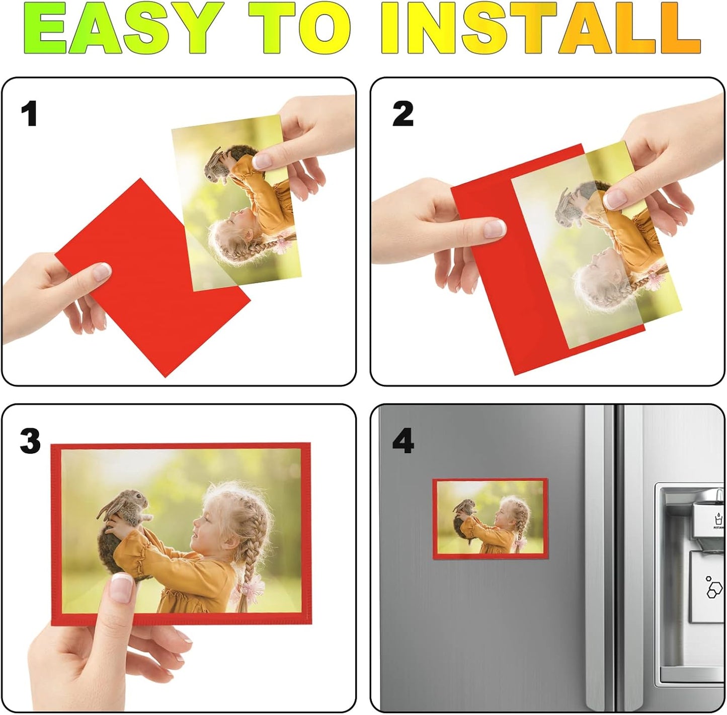 Red Magnetic Picture Frame 4X6 for Refrigerator 10 Pack,Photo Magnets Sleeves