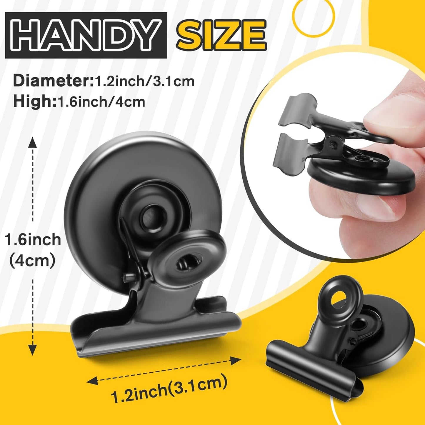 60 Pack Heavy Duty Magnetic Clips, Fridge Refrigerator Magnets, Whiteboard Magnet Clips, Refrigerator Magnets Clip, Non-Scratch Clip Magnets for Whiteboard, Office, Locker, Photo Displays