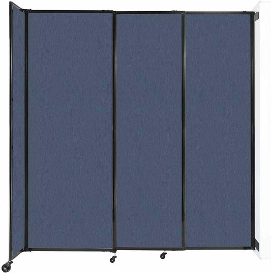 Wall-Mounted Sliding StraightWall Room Divider | Adjustable Widths | Locking Wheels | Room Separator | Up to 7'2" Wide x 7'6" Tall Ocean Fabric Panels
