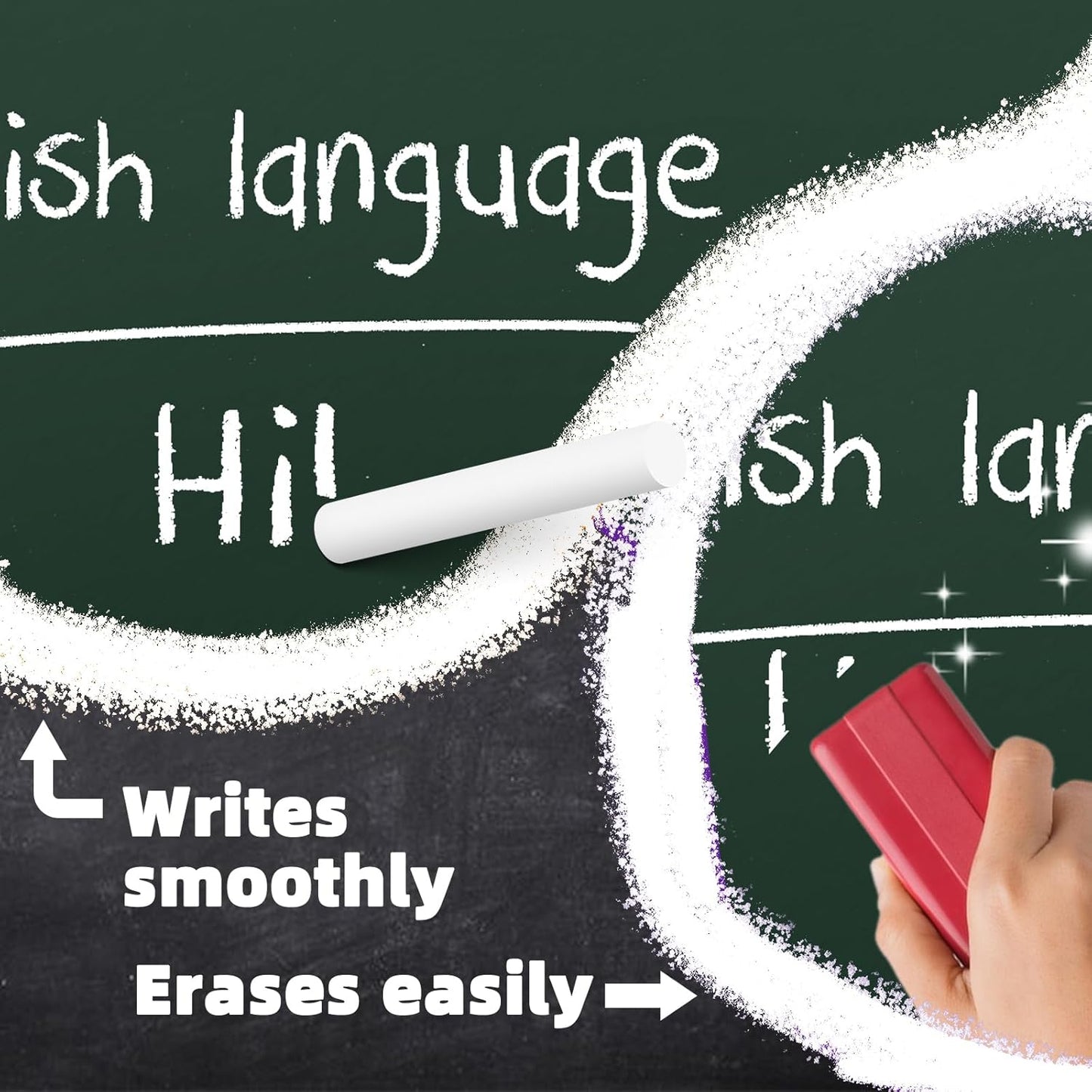 Red Chalk 100PCS, Low Dust Chalks Stick Bulk for Chalkboard Blackboard Non-Toxic