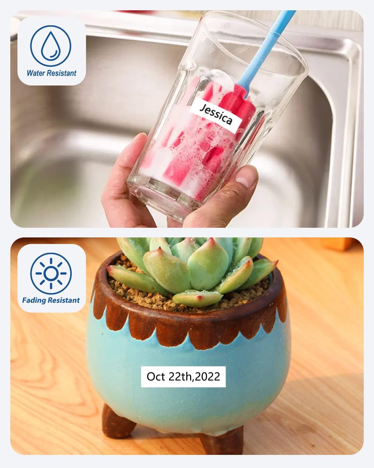 Tze TZ Tape 12mm 0.47 Laminated White Compatible for Brother Label Maker Tape 12mm 1/2" Black on White Tape for Ptouch PT PTD200 PTD410 D210 D220 D610 P710BT PTH110, 100-Pack