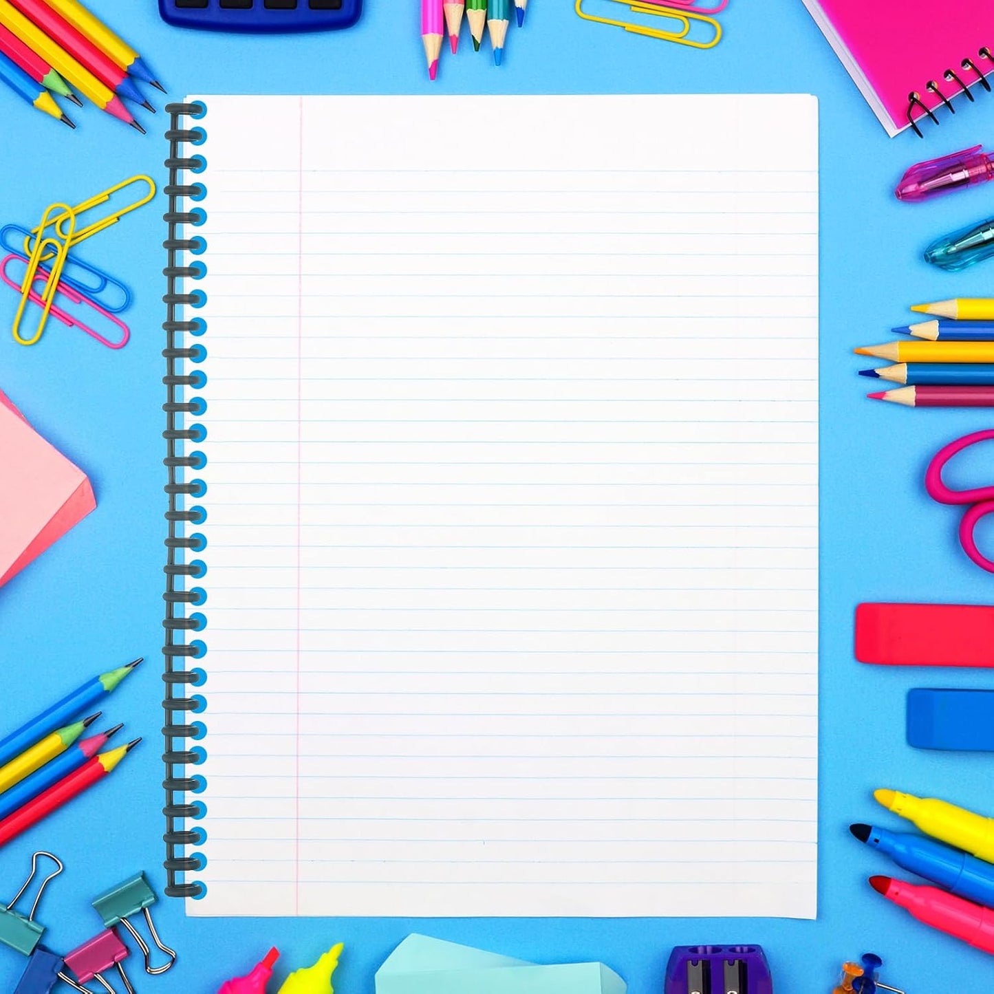 PATIKIL 8.5mm(0.3") Spiral Binder Ring,10 Pcs 30 Rings 25 Sheet Capacity Comb Binding Spines for Binding Paper Sheets Notebook Calendar Picture Album, Black