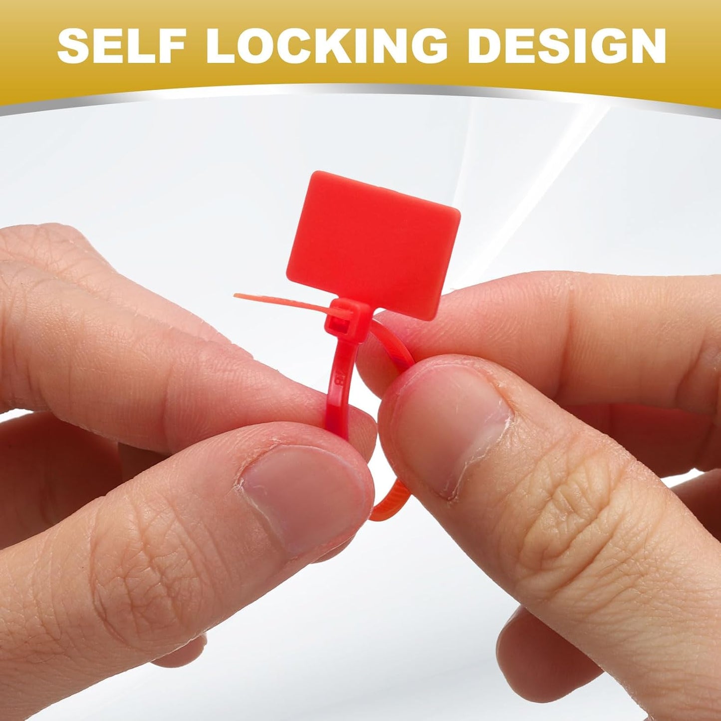 uxcell 100 Pcs Cable Label Marker Tags, Nylon Cable Zip Tie Tags 8.7 Inch Writable Self-Locking Wire Labels Zip Ties for Organization Marking, Red