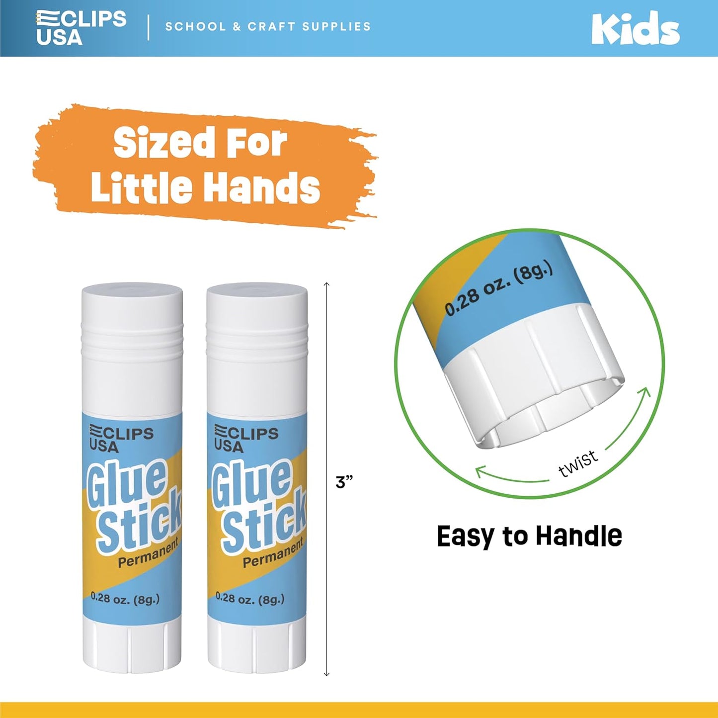 Glue Sticks Bulk (250 Pack), Washable Glue Sticks for Kids, Craft Glue for School Supplies, .28 oz, 8 Grams (250 Pack)