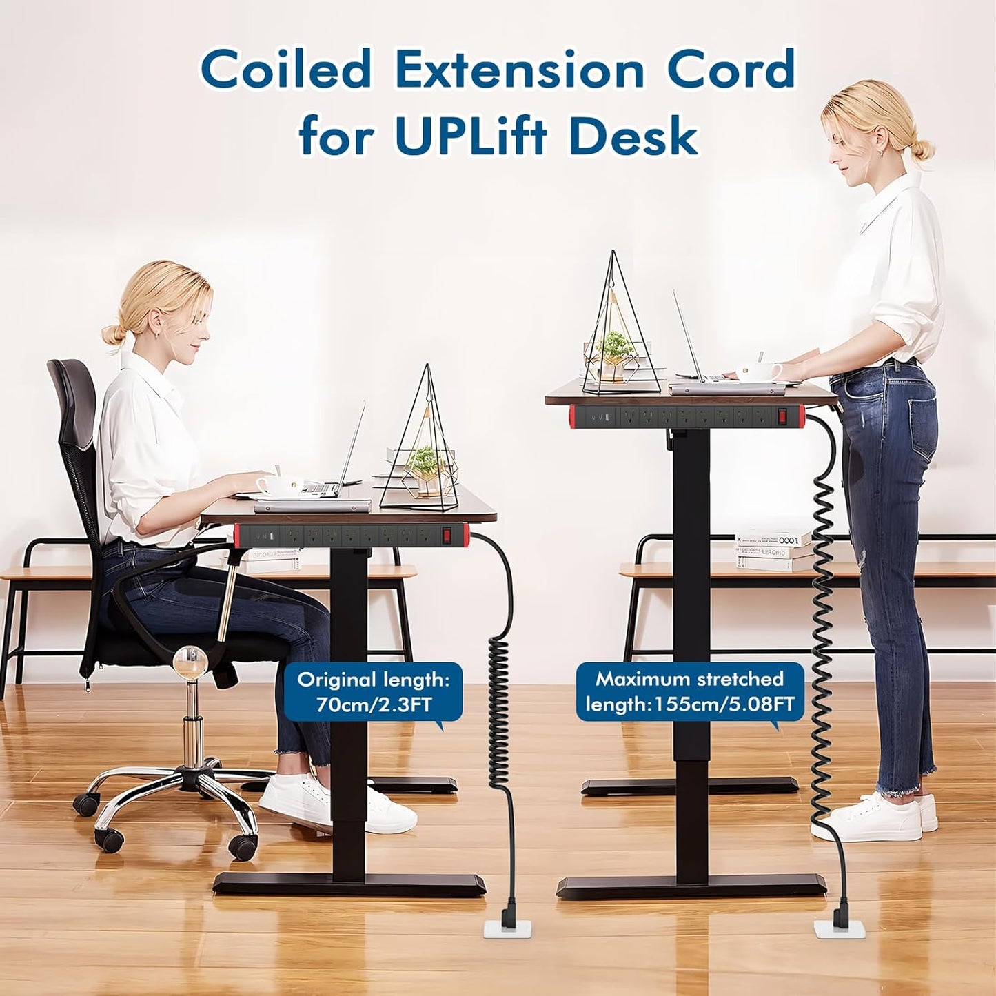 8 Outlet Surge Protector Power Strip,360° Rotatable Mounting,PD 20W USB C Fast Charging, Mountable Powerstrip Metal with 5FT Colied Cord for Home Office Industrial Garage Commercial