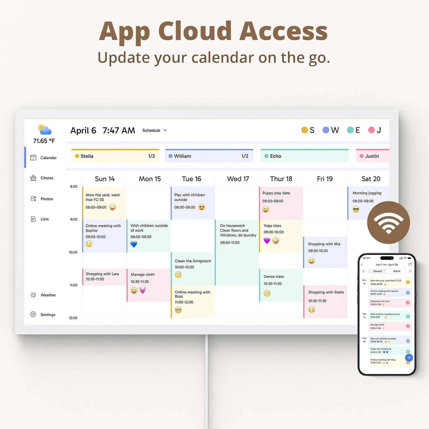 Dragon Touch 32" Digital Calendar Chore Chart – 1080P Full HD Interactive Touchscreen, Smart Family Planner, Hearth Display Digital Calendar Wall & Desk Mountable for Seamless Scheduling