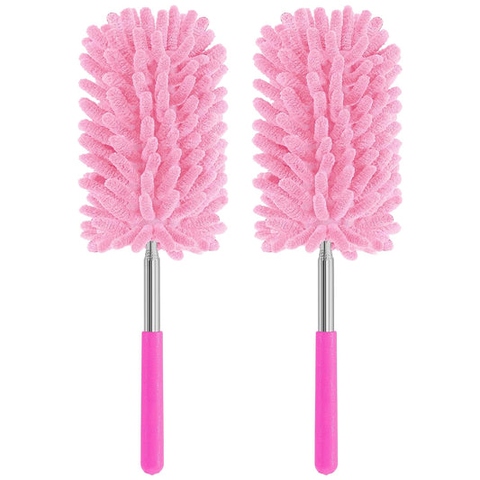 Mini Duster for Cleaning, 360° Bendable Hand Dusters with Extension Pole, Washable Small Duster for Car Interior, Office, Furniture