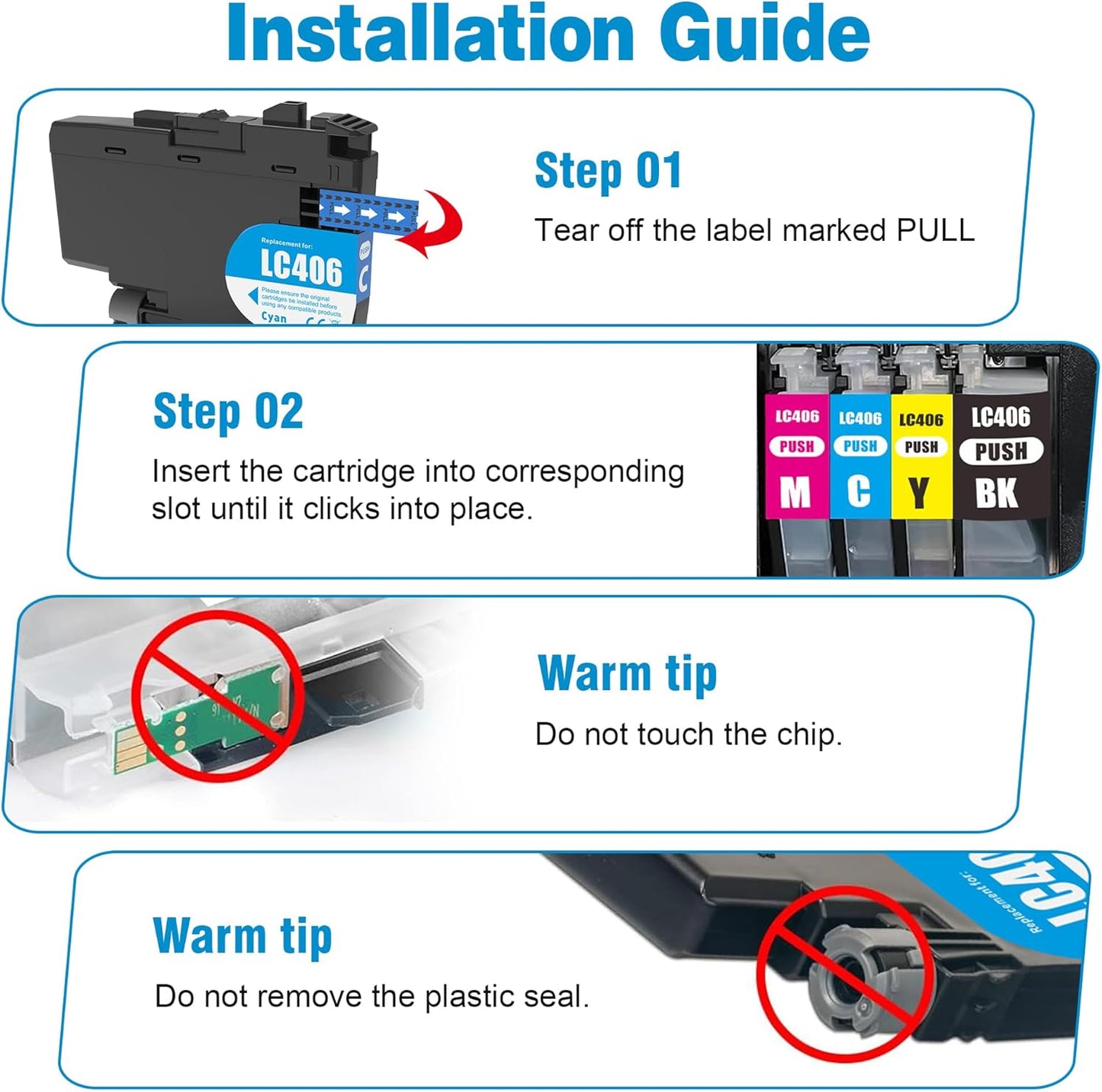F FINDERS&CO LC406 Ink Cartridges LC 406 Ink Work with MFC-J4335DW J4345DW MFC-J4535DW MFC-J5855DW J5955DW J6555DW MFC-J6955DW Printer (4Pack)