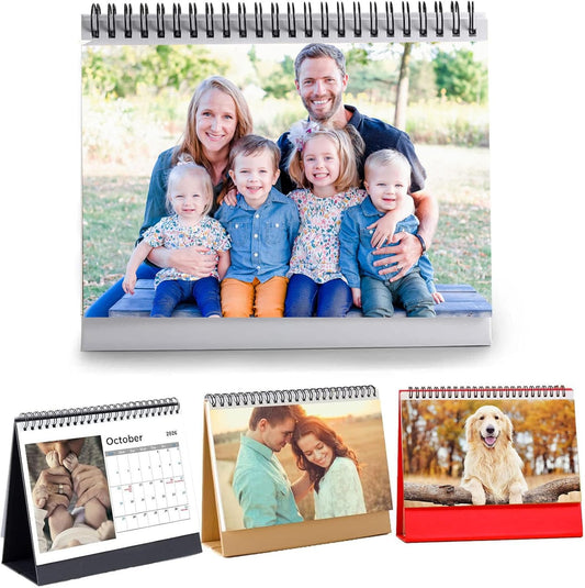 Custom Calendar 2026 for Home & Office - Print Your 13 Memories,Make Your Own Personalized Calendar Customized Christmas Gift &use your photo (Desk Calendar, 5 Packs)