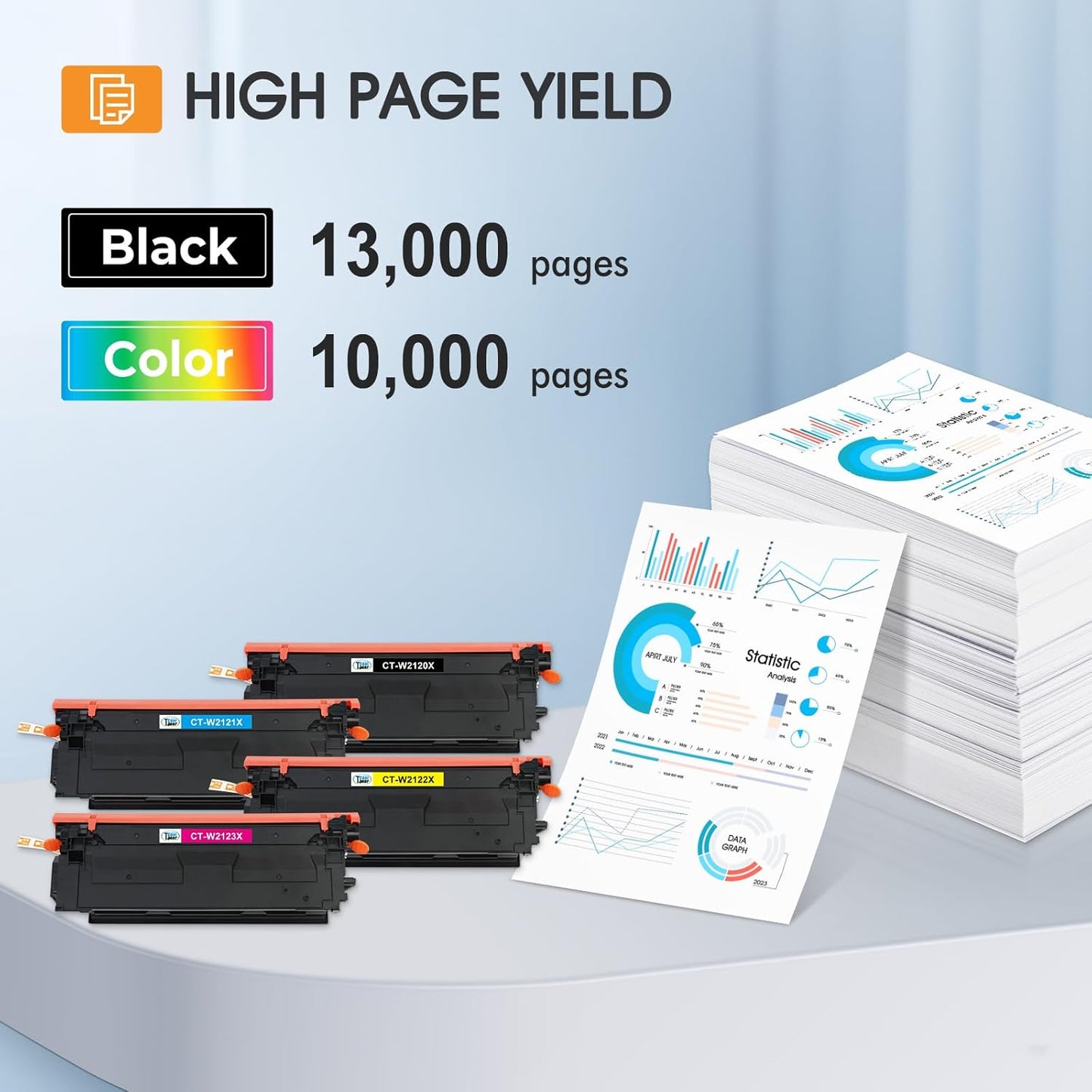 212X 212A Toner Cartridges 4 Pack Compatible for HP 212X 212A W2120X W2120A (with Chip) for Color Laserjet Enterprise M555dn M554dn M555x M554 M555 MFP M578 Series Printer Ink (New Version-BK/C/Y/M)