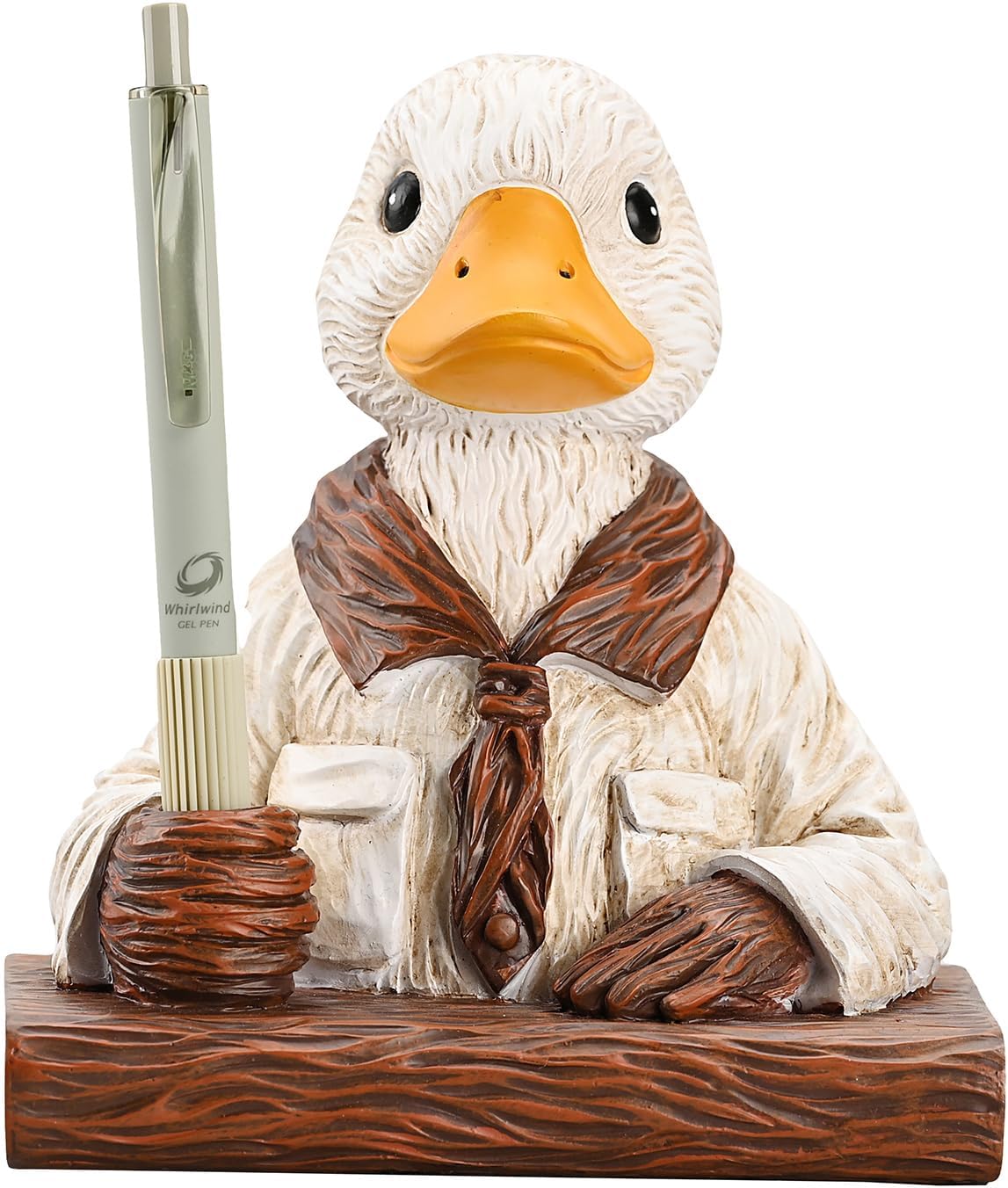 Duck Pen Insertion Pen Stand Resin Paperweight Cool Pencil Holder, Animal Series Desk Accessories Decor for Home Office School for Duck Lovers