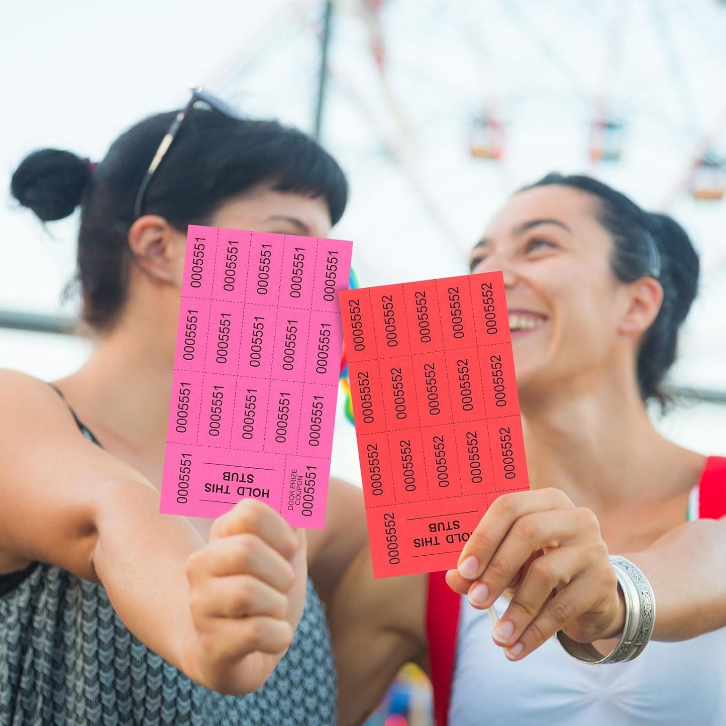 Kosiz 504 Sheets 15 Bid Raffle Ticket with Different Numbers Per Sheet Chinese Auction Tickets for Events Church Basket Auction Silent (Mixed Color)