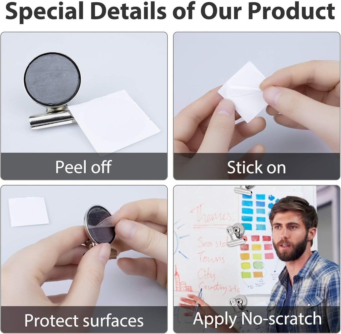 VNDUEEY 500 Pack Fridge Magnets Magnetic Clips, Whiteboard Magnets Refrigerator Magne, Magnetic Paper Clip Holder, Strong Magnet Clips for Home, Office, Teaching, School Locker