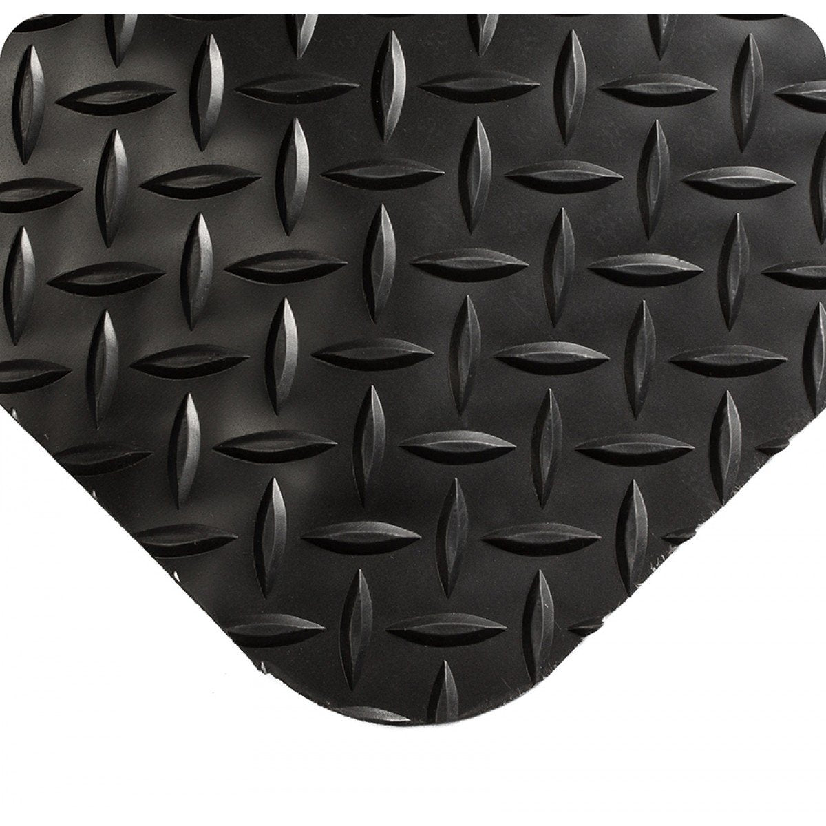 Wearwell 414.1516x4x51BK Diamond-Plate SpongeCote UltraSoft Mat, 51' Length x 4' Width x 15/16" Thick, Black