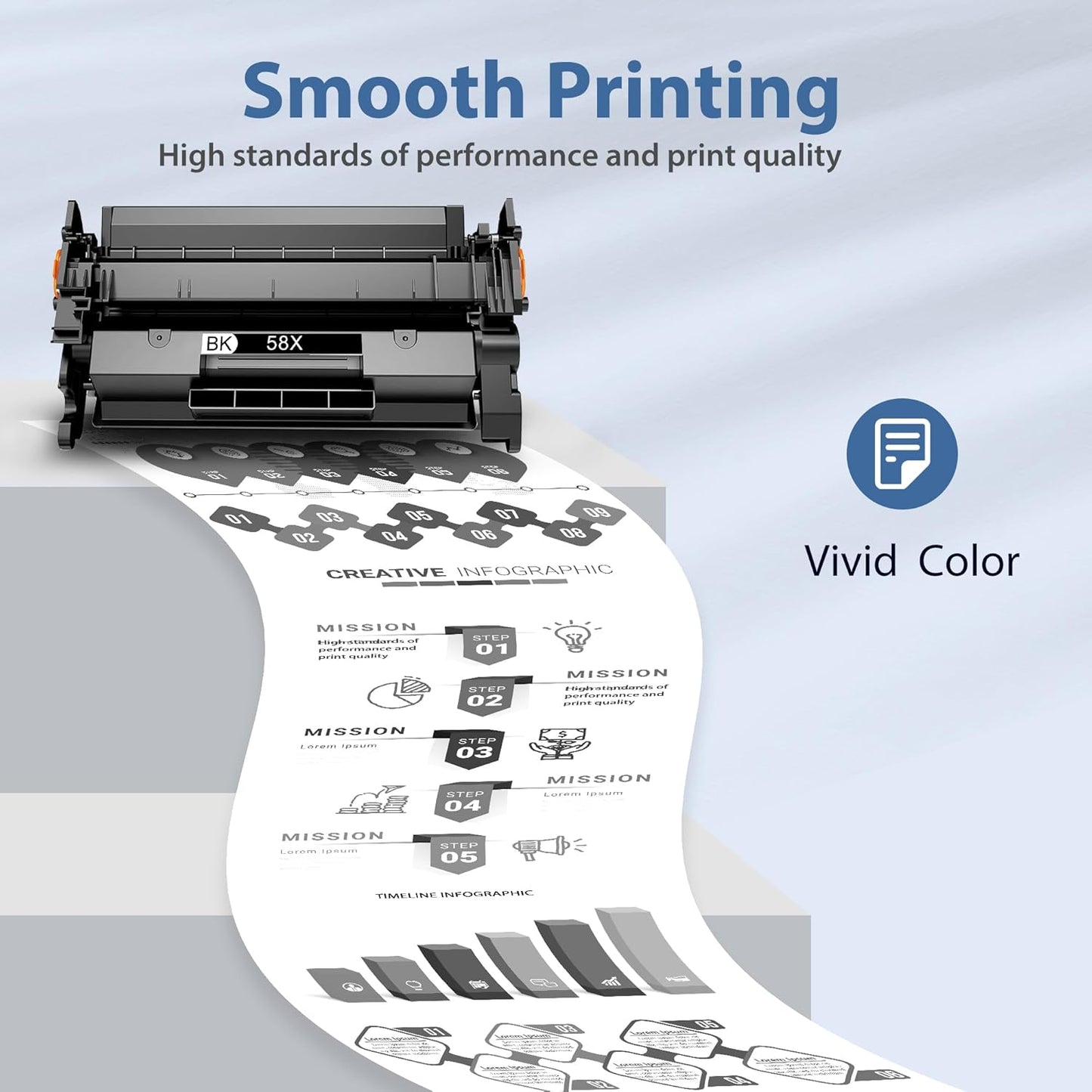 58X CF258X Toner Cartridges 2 Black Compatible for HP-58X CF258X 58A CF258A High Yield Toner Cartridge Work with Laser Jet Pro M404n M404dn M404dw M304 MFP M428dw fdn fdw Enter Prise M406dn MFP M430f